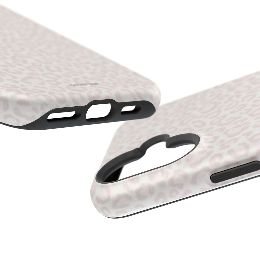 MagSafe white cheetah print case