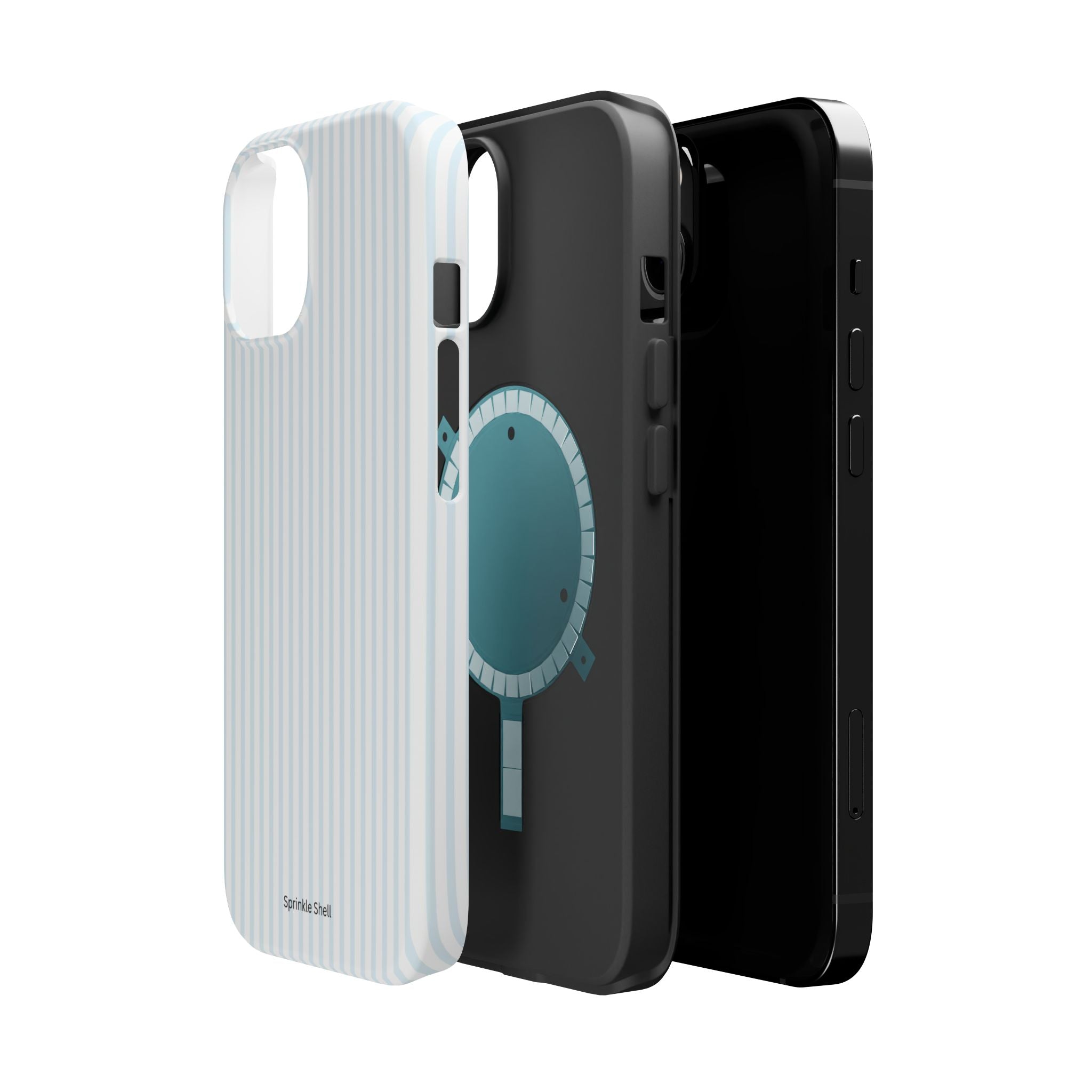 MagSafe light blue stripes iphone case