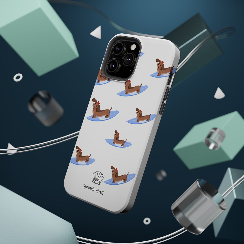 MagSafe surfing dachsund phone case