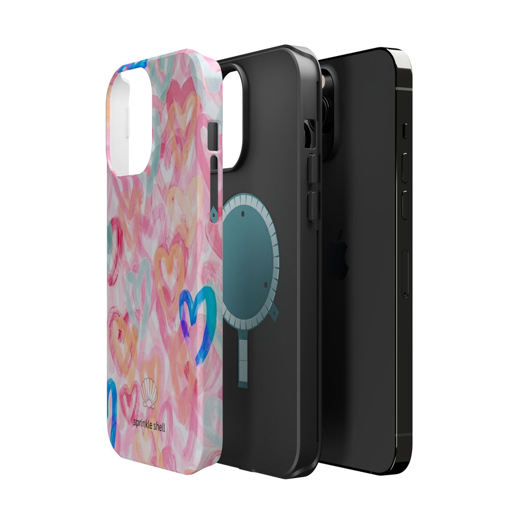 MagSafe rainbow hearts case