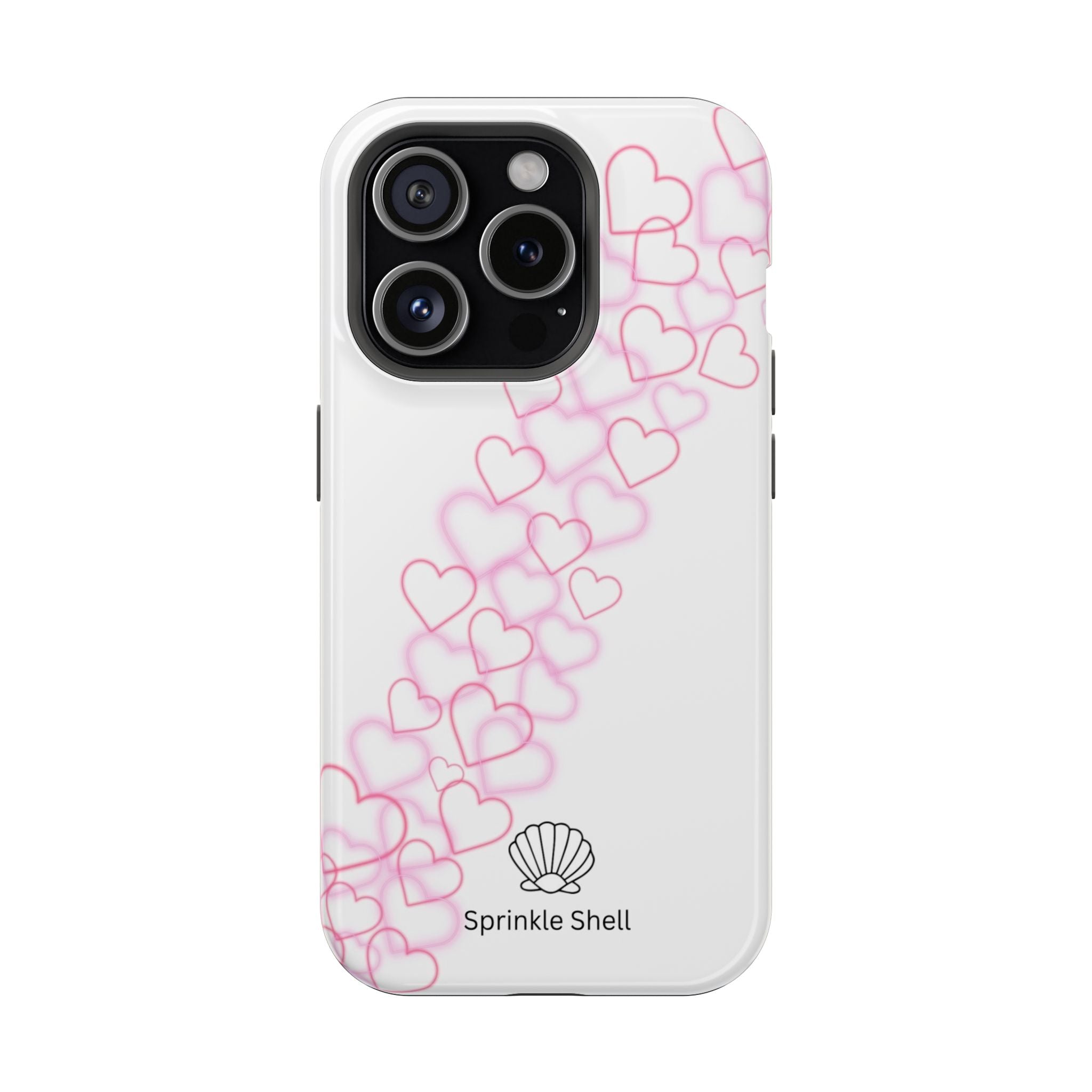 MagSafe pink hearts phone case
