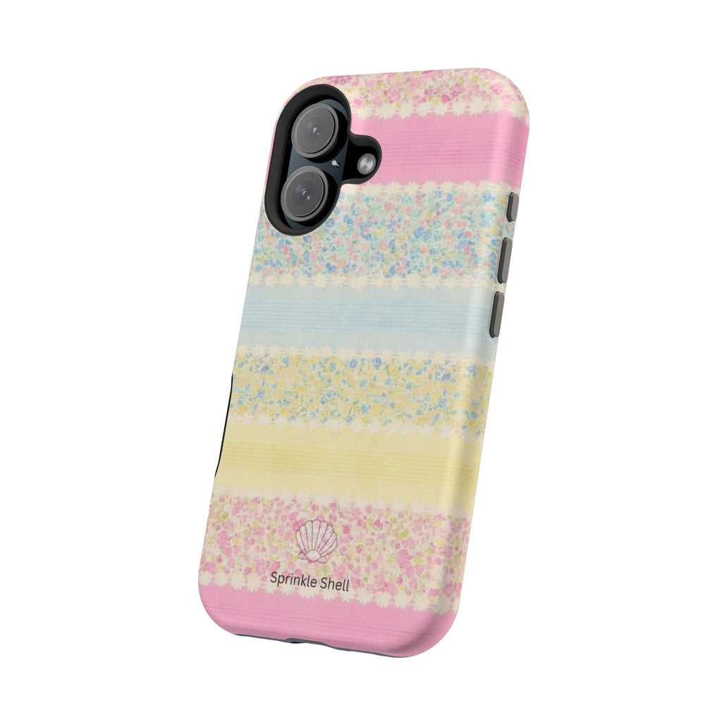 MagSafe pastel floral striped case