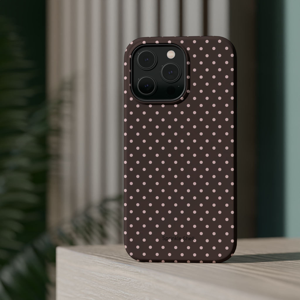 MagSafe Brown And Pink Polkadot Iphone Case