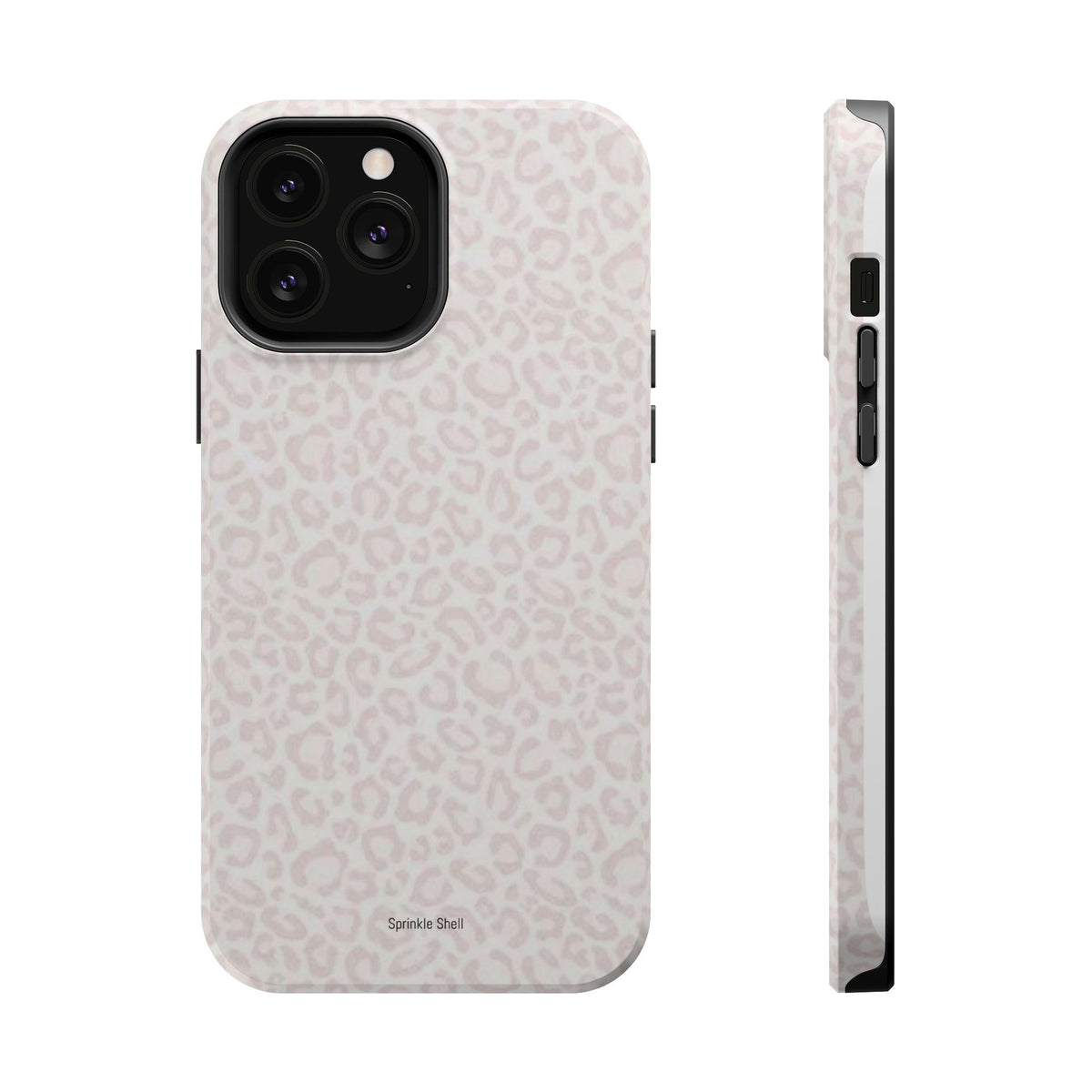 MagSafe white cheetah print case