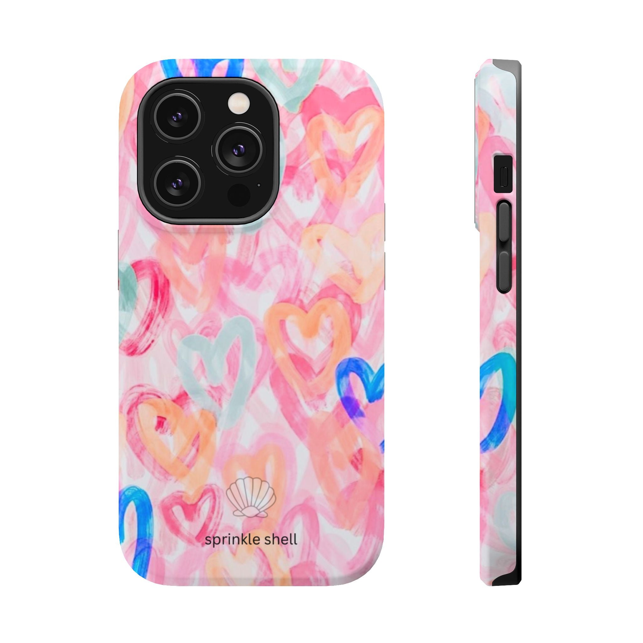 MagSafe rainbow hearts case