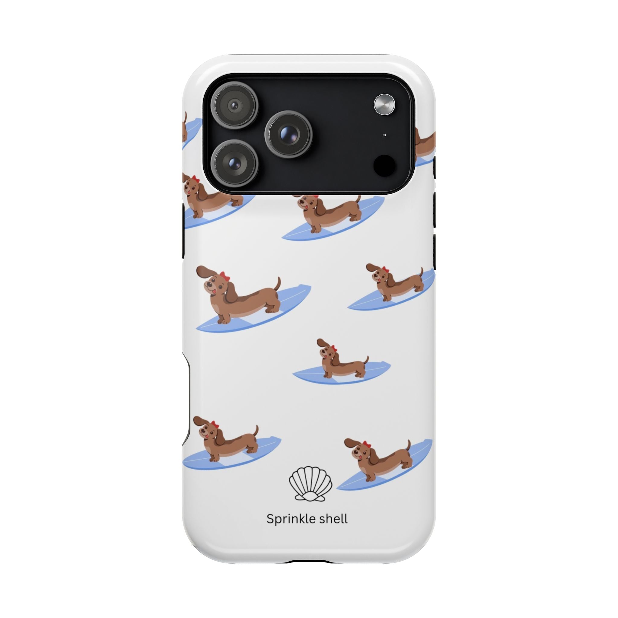 MagSafe surfing dachsund phone case