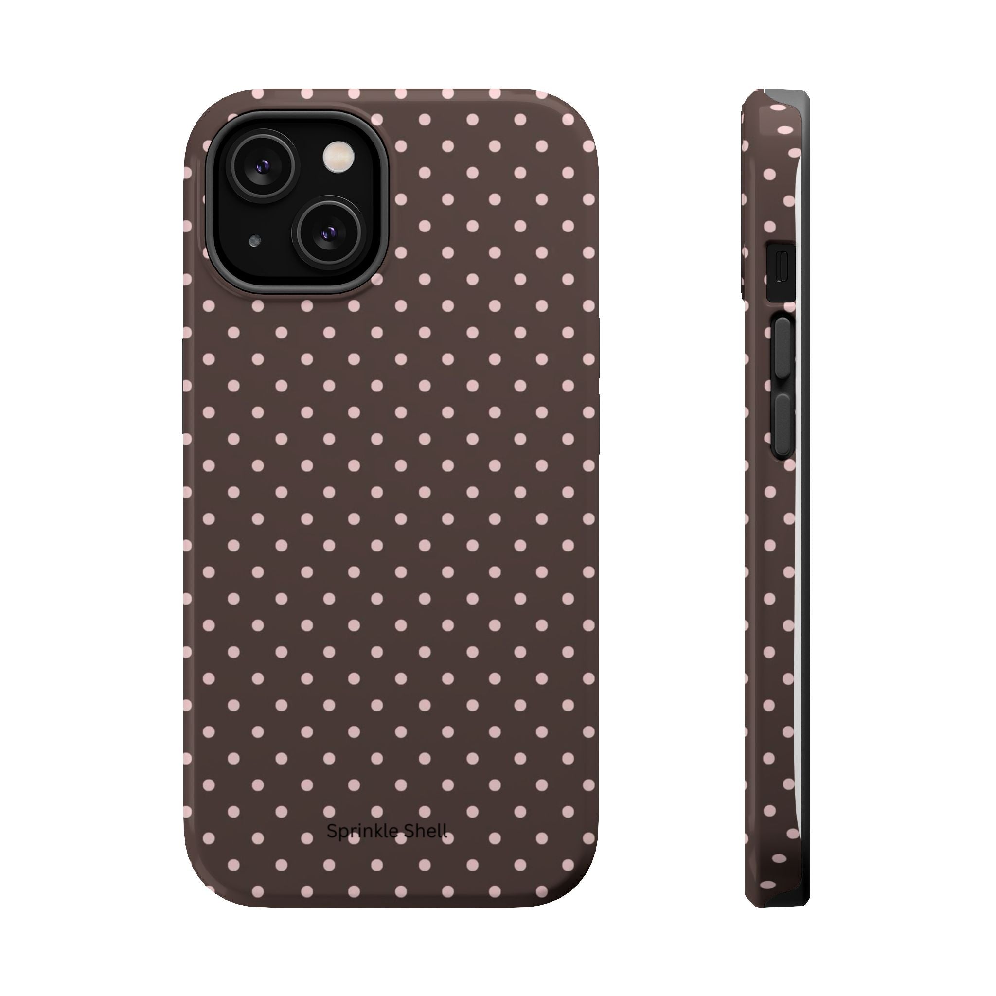 MagSafe Brown And Pink Polkadot Iphone Case