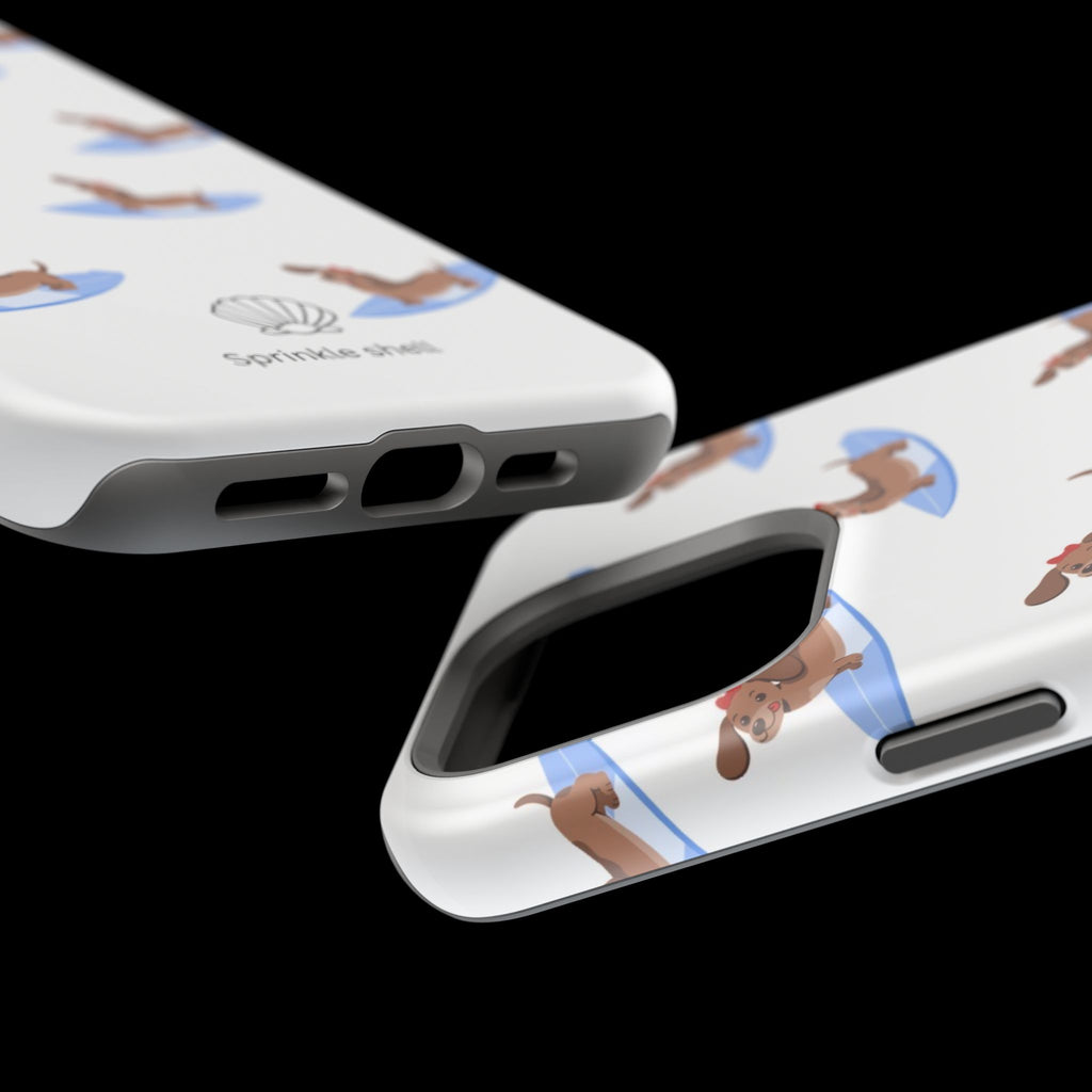 MagSafe surfing dachsund phone case