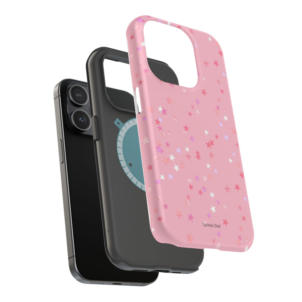 MagSafe pink multicolor stars case
