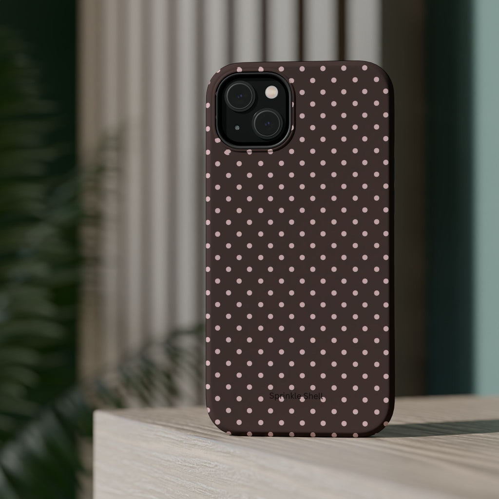 MagSafe Brown And Pink Polkadot Iphone Case