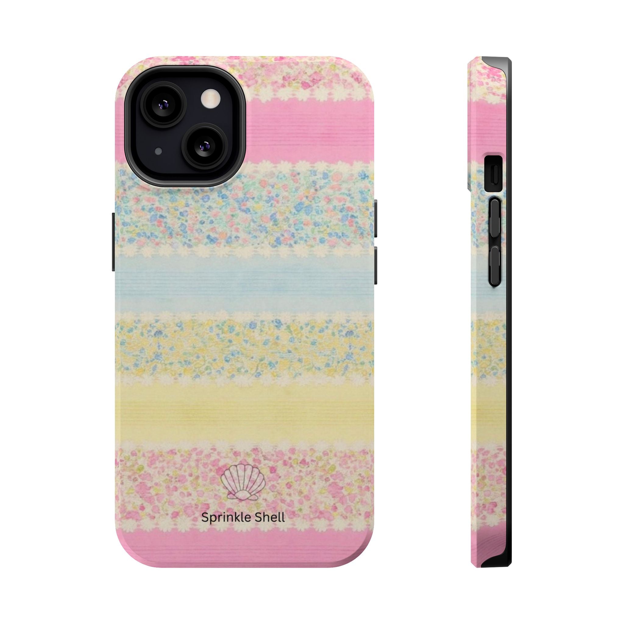 MagSafe pastel floral striped case