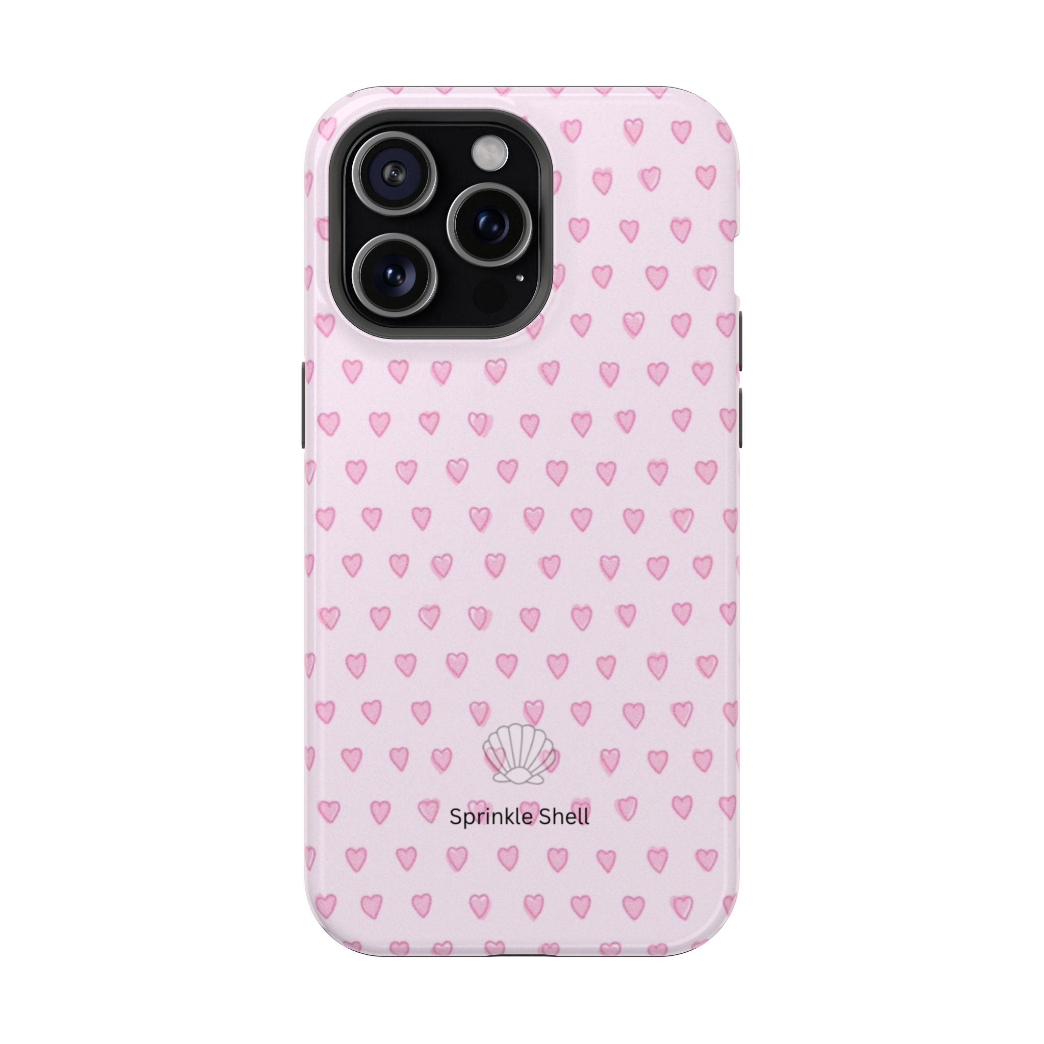 MagSafe pink hearts case