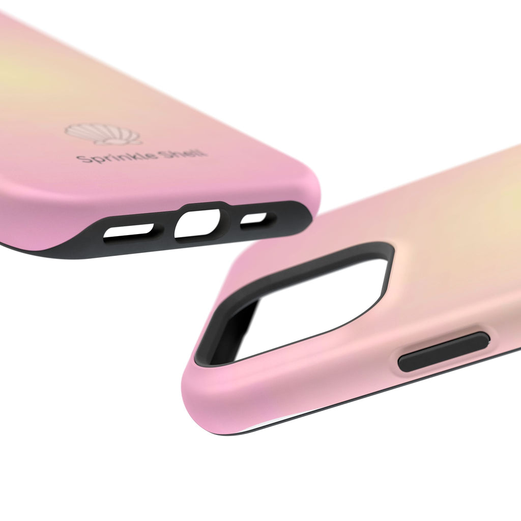 MagSafe light pink and yellow aura case