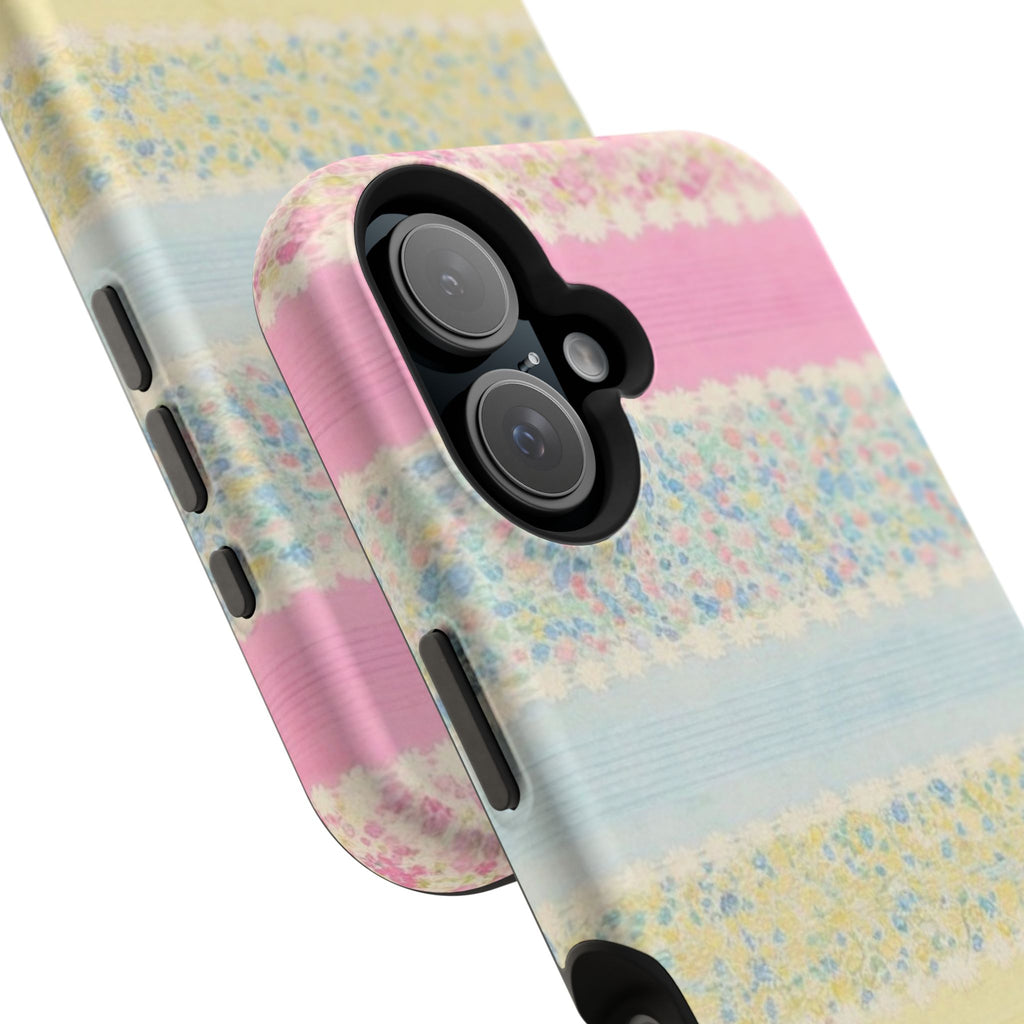 MagSafe pastel floral striped case