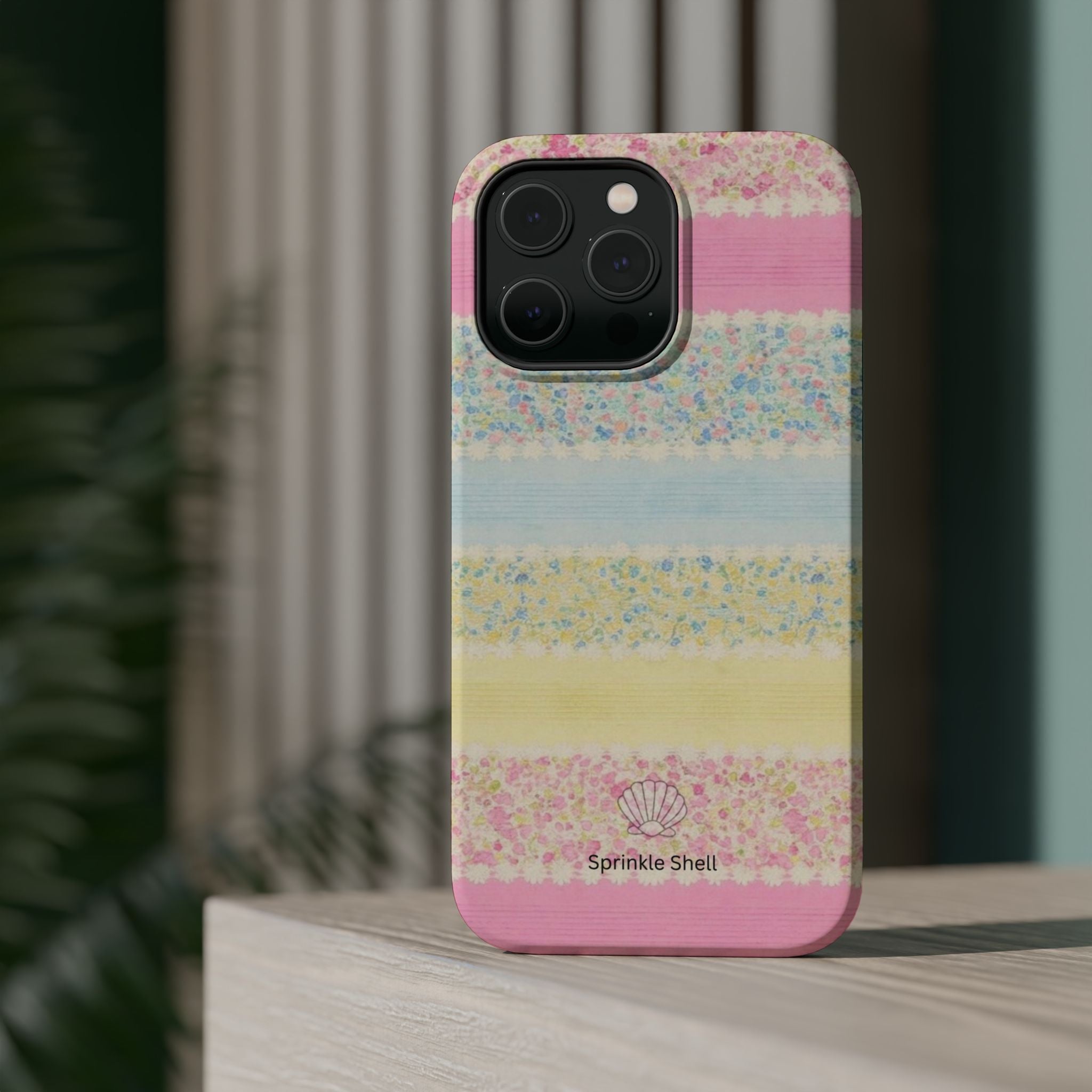 MagSafe pastel floral striped case