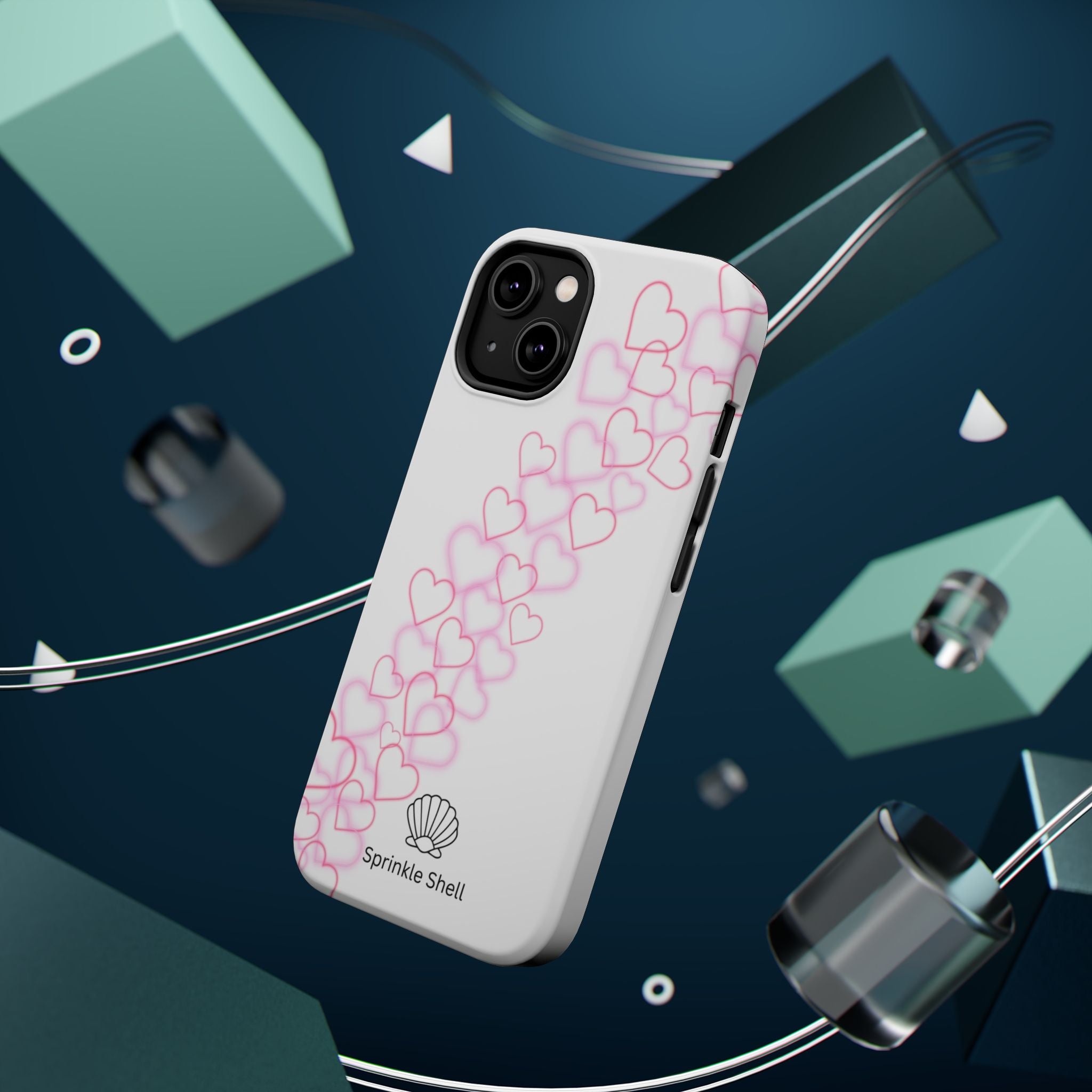 MagSafe pink hearts phone case