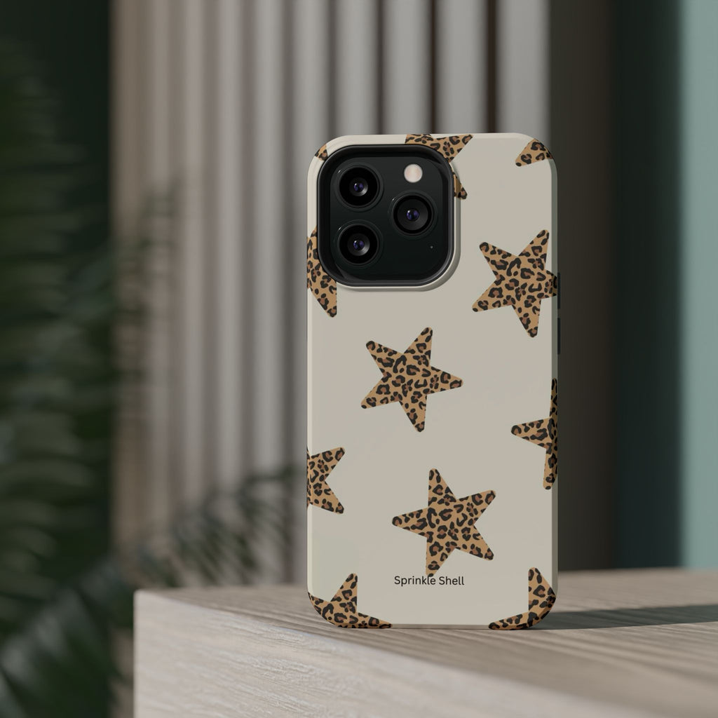 MagSafe Cheetah Print Stars iPhone Case