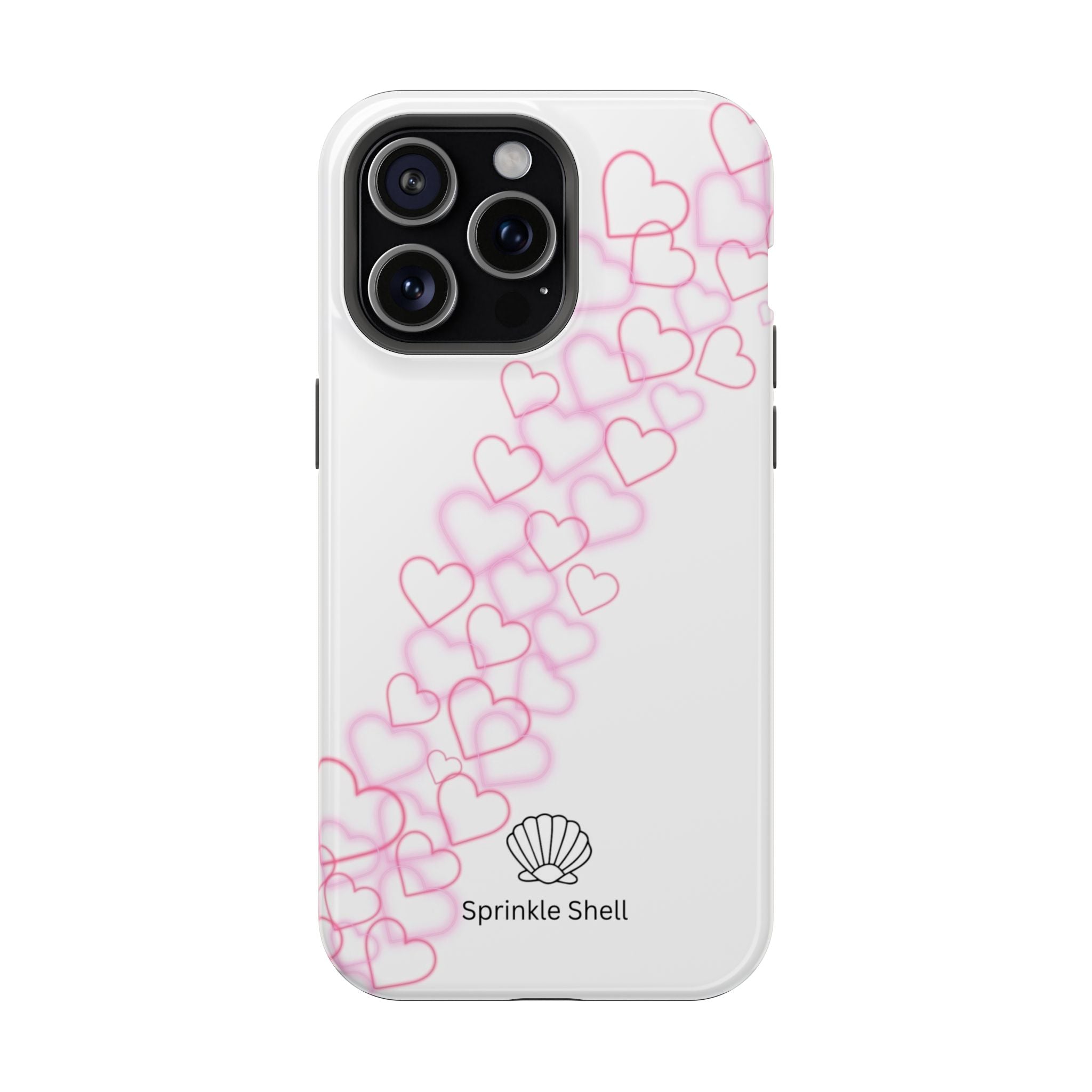 MagSafe pink hearts phone case