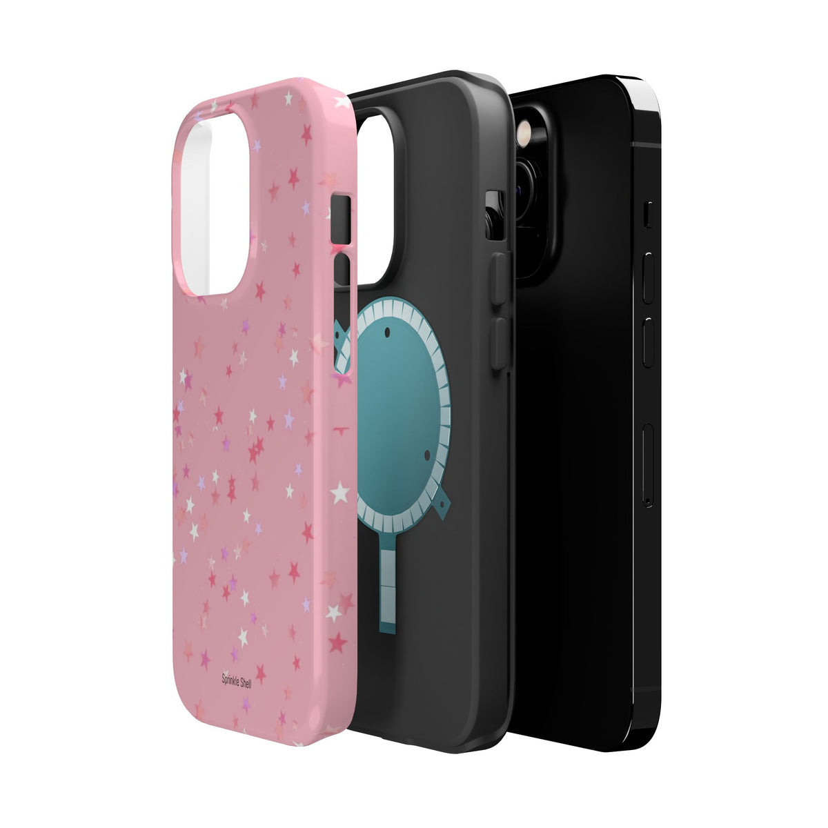 MagSafe pink multicolor stars case