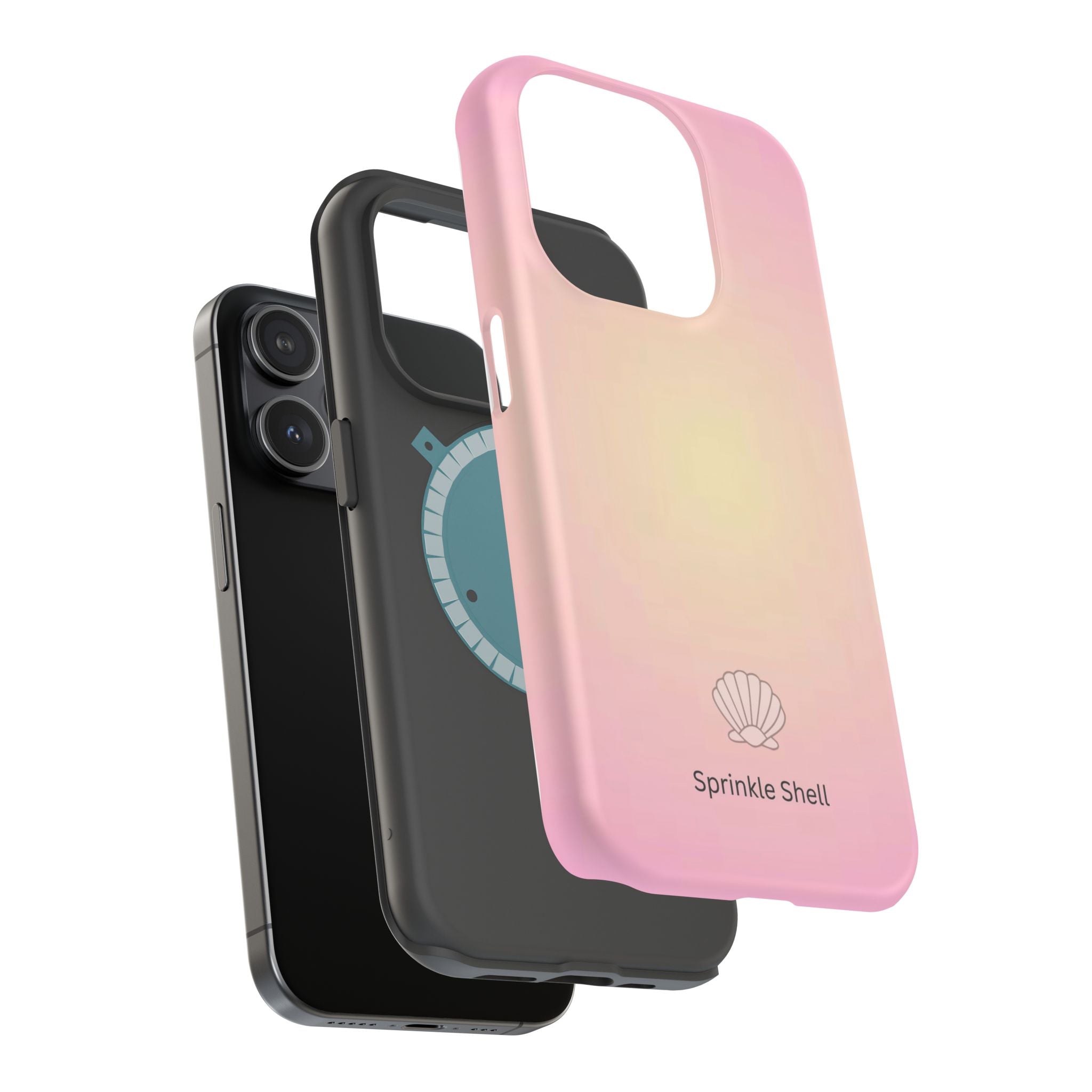 MagSafe light pink and yellow aura case