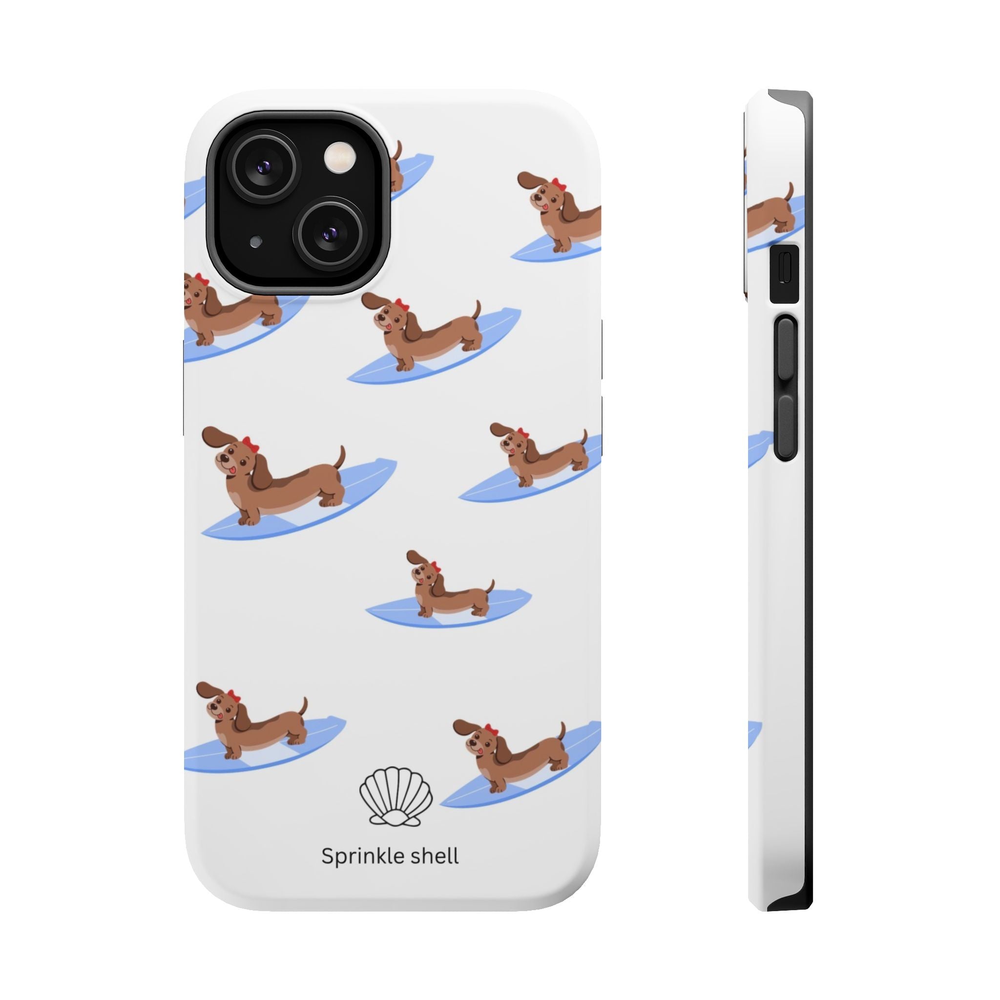 MagSafe surfing dachsund phone case