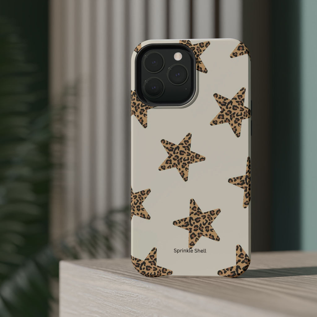 MagSafe Cheetah Print Stars iPhone Case
