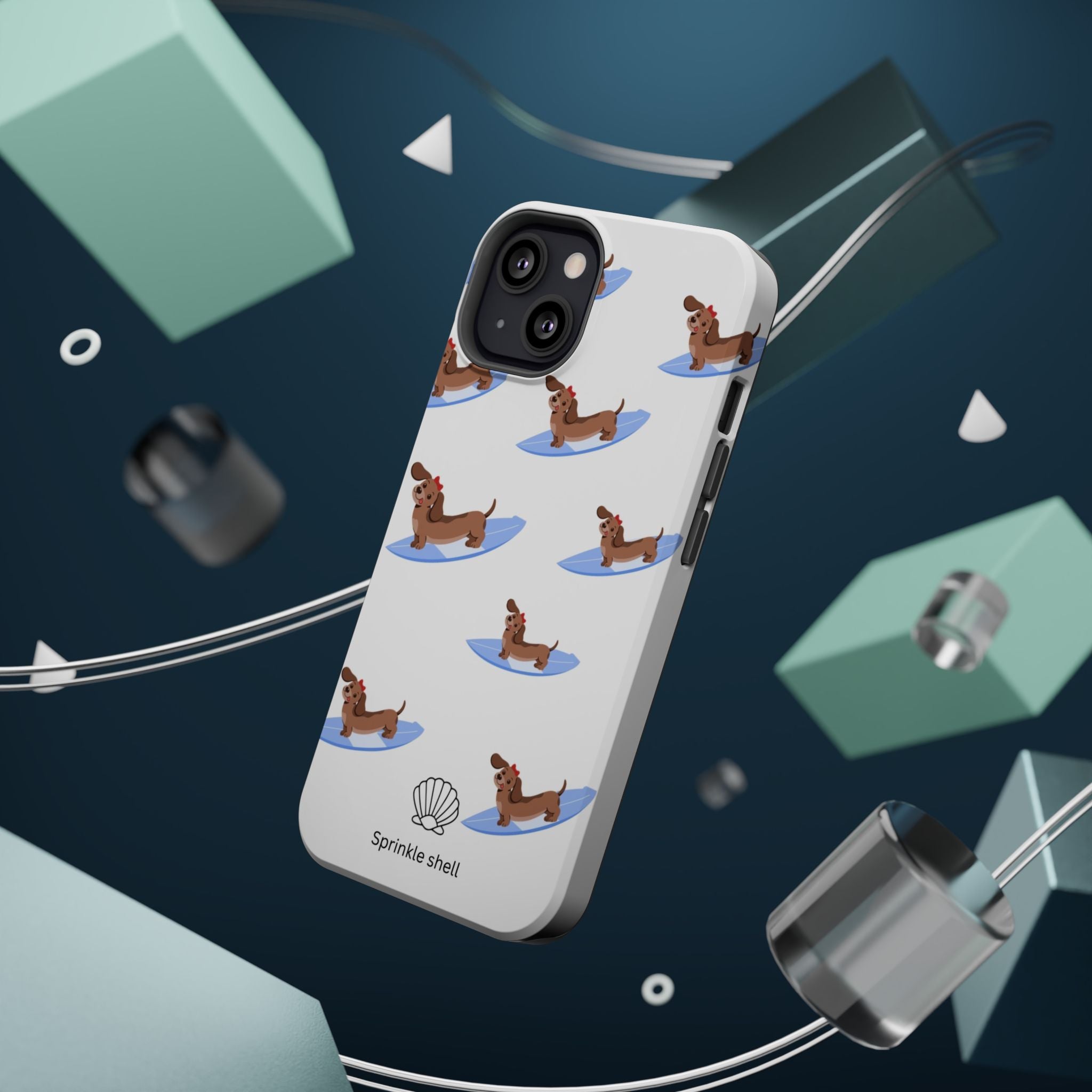 MagSafe surfing dachsund phone case