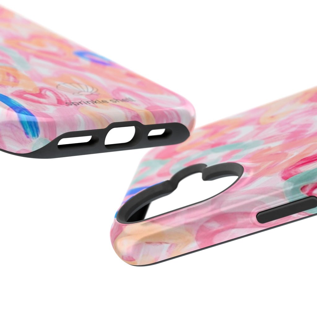 MagSafe rainbow hearts case