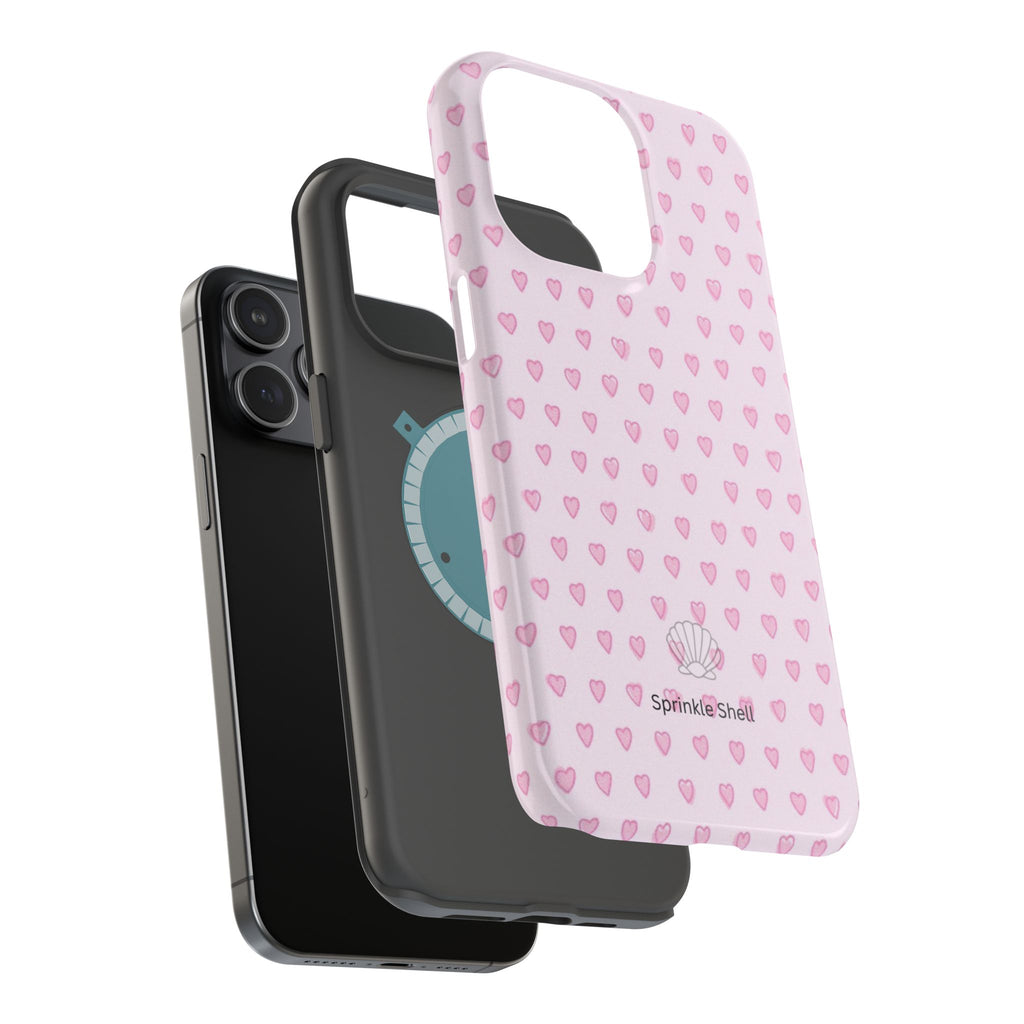 MagSafe pink hearts case