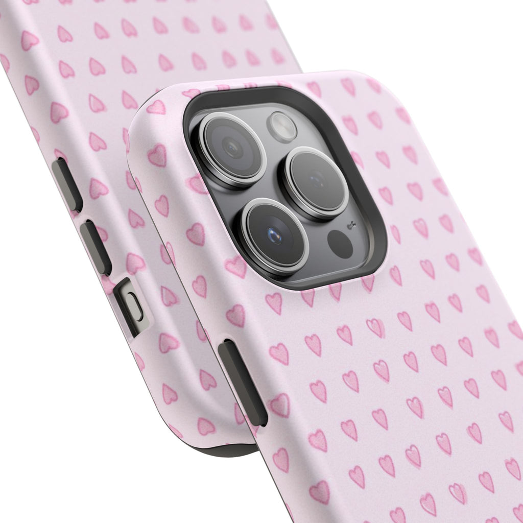 MagSafe pink hearts case