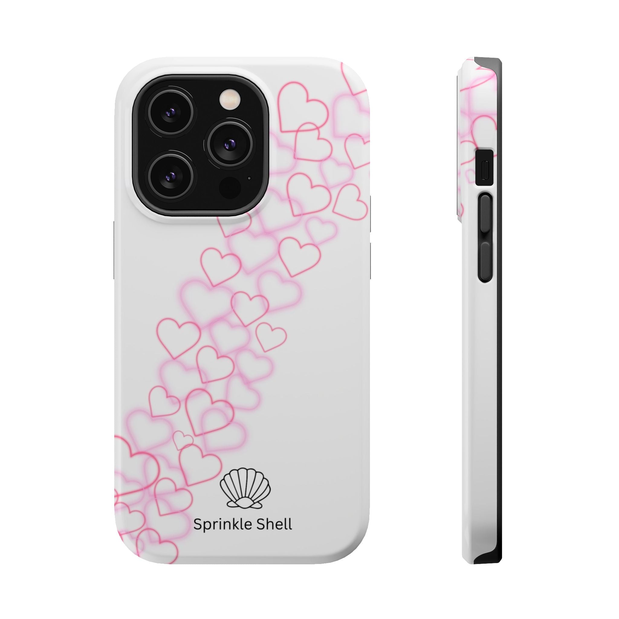 MagSafe pink hearts phone case