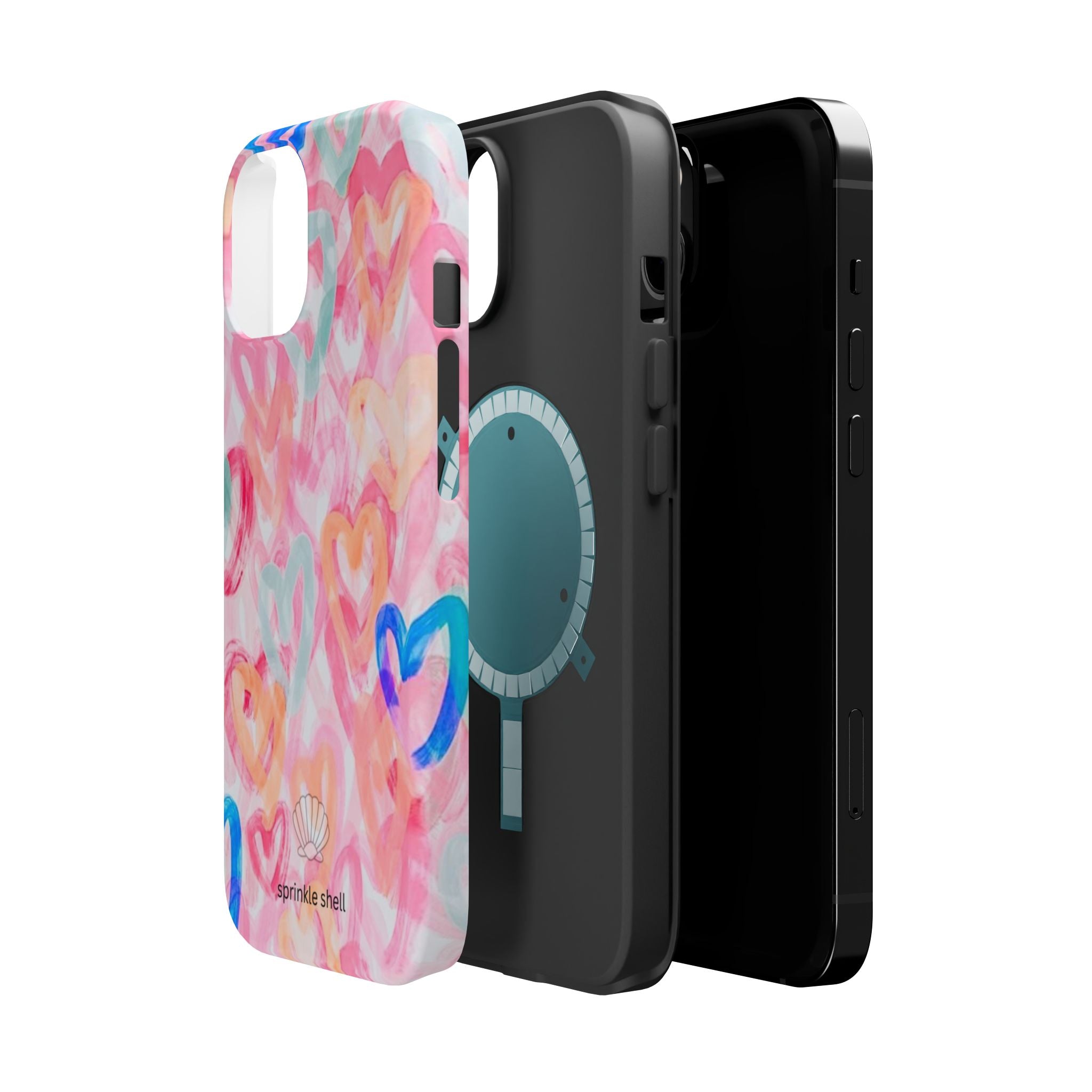 MagSafe rainbow hearts case