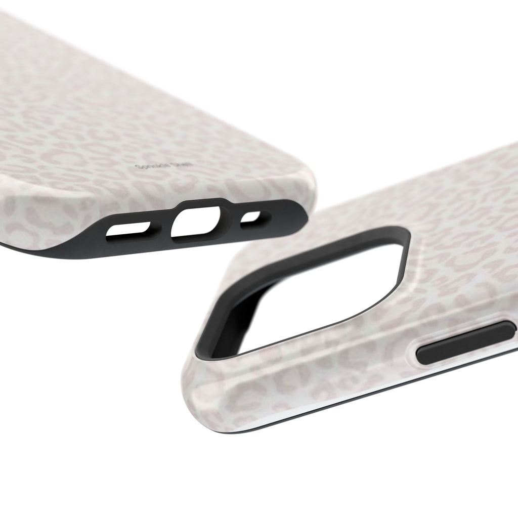 MagSafe white cheetah print case