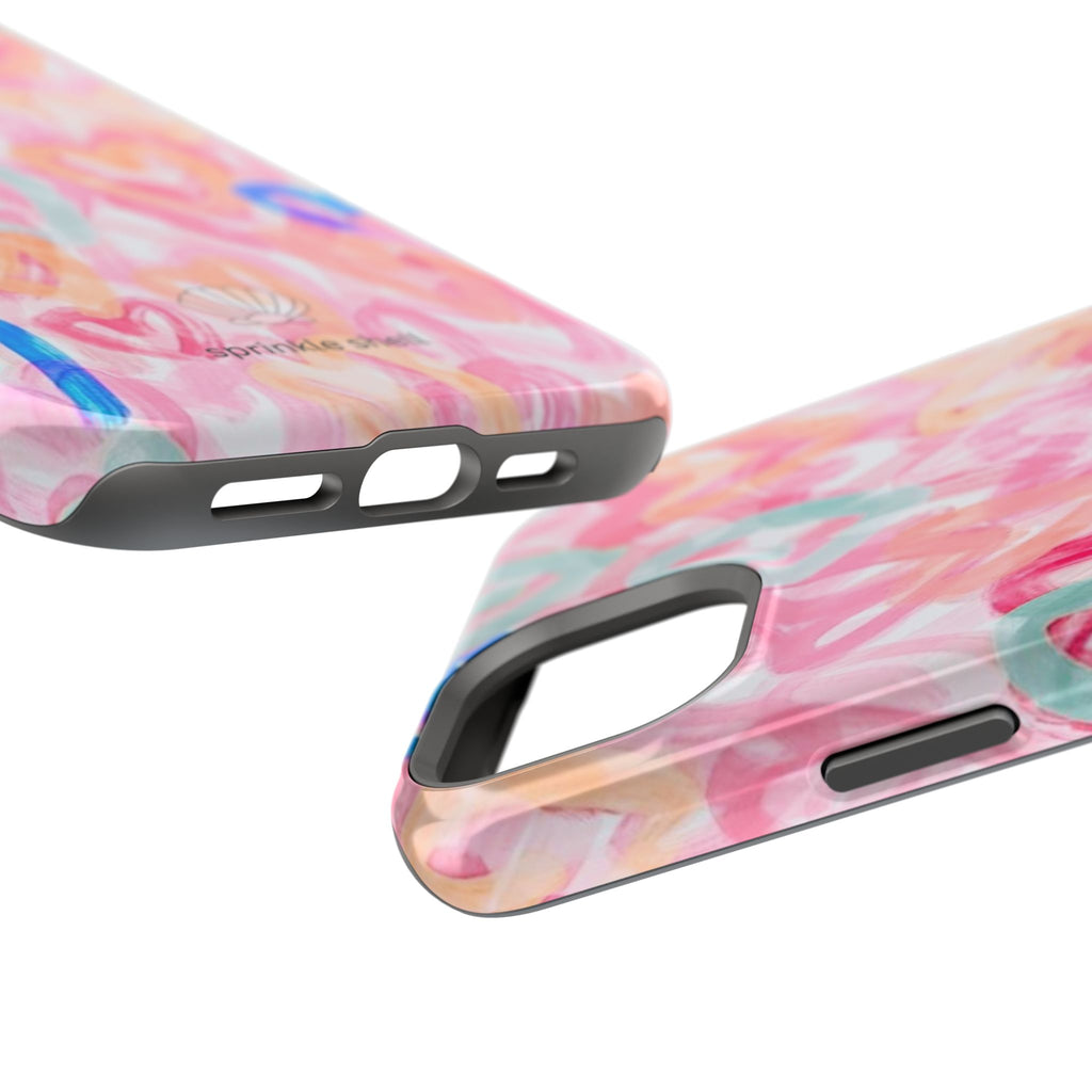 MagSafe rainbow hearts case