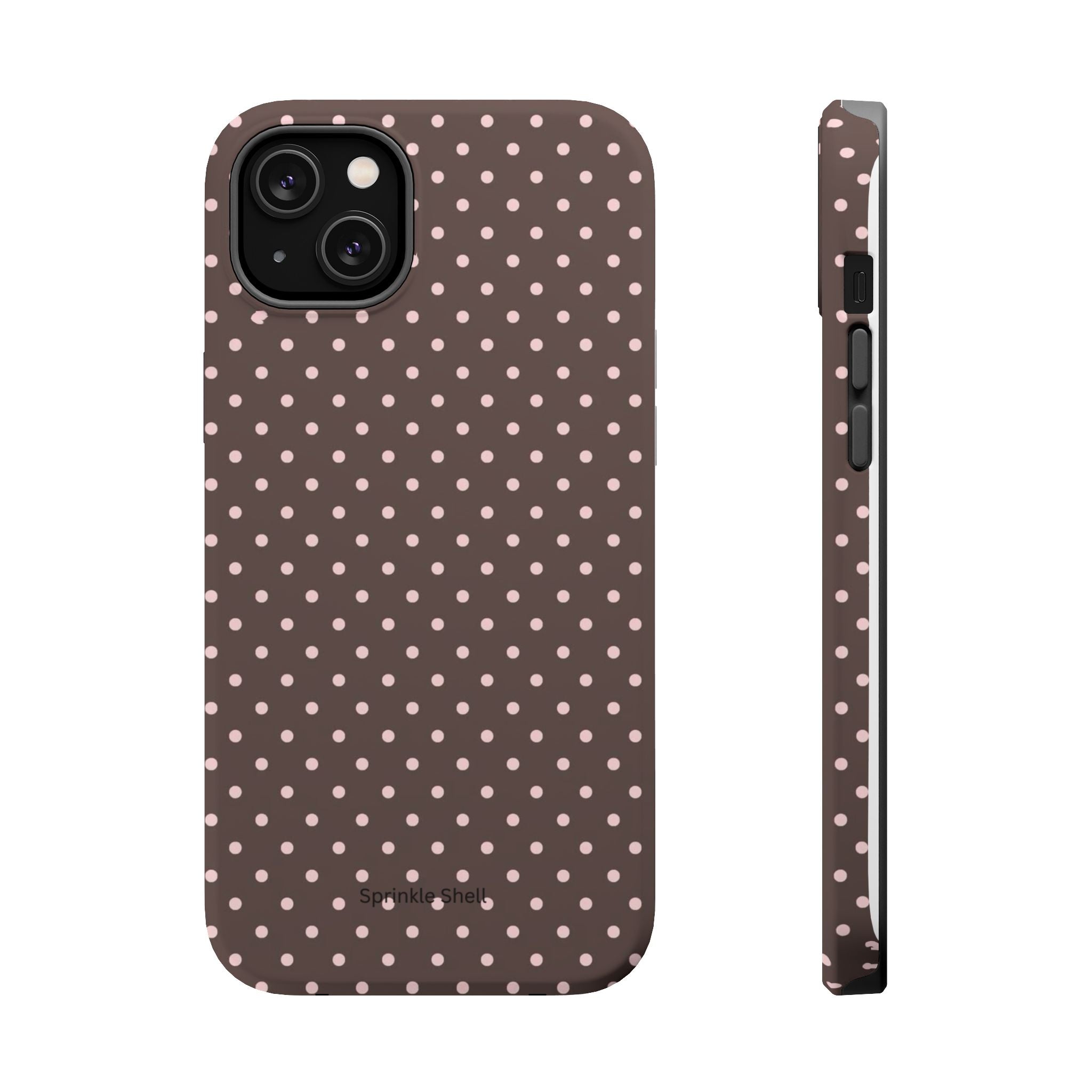 MagSafe Brown And Pink Polkadot Iphone Case