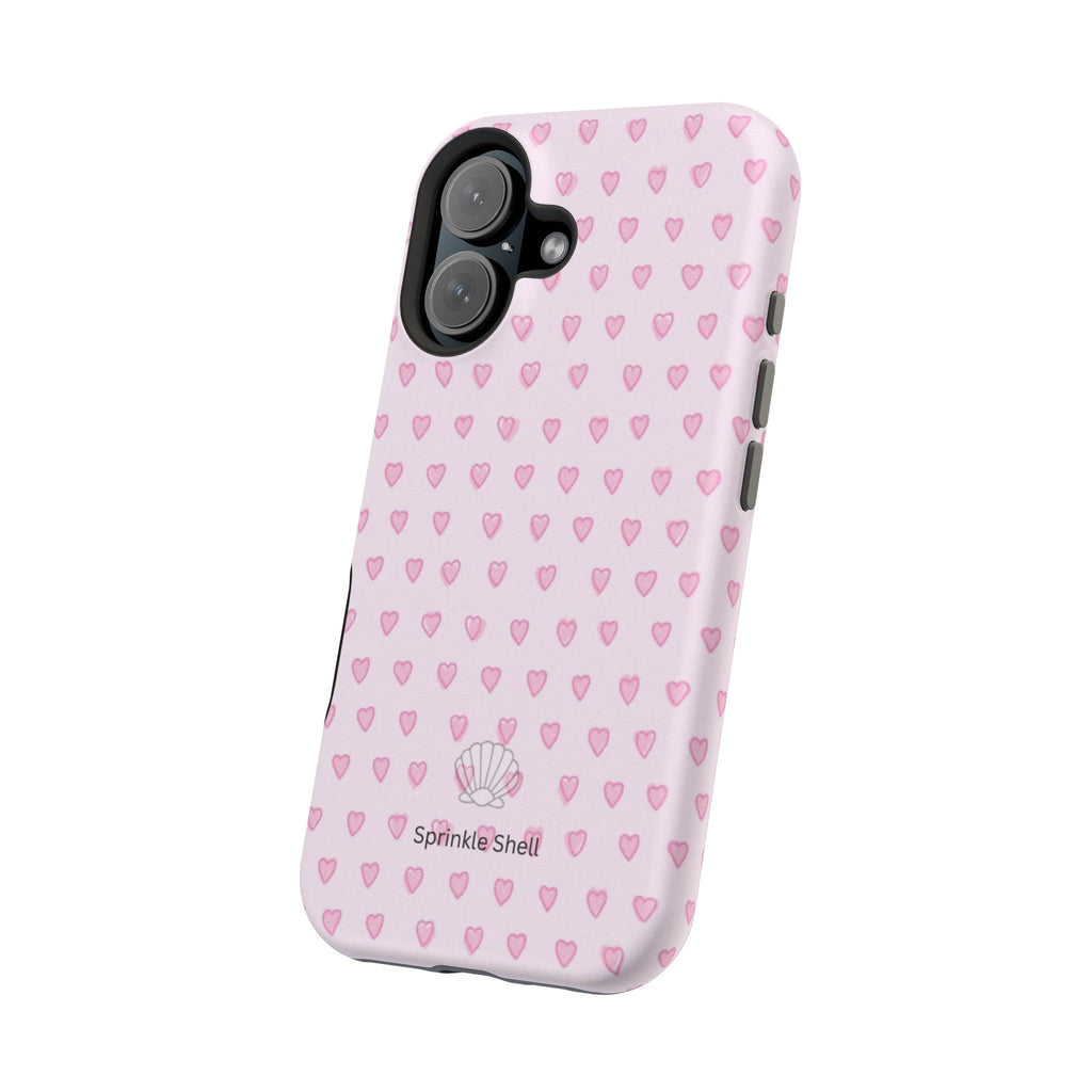 MagSafe pink hearts case