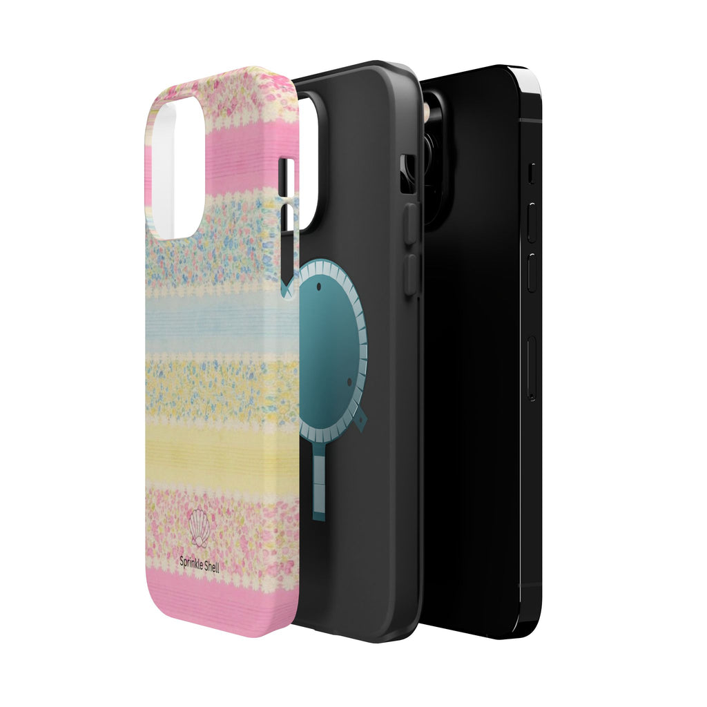 MagSafe pastel floral striped case