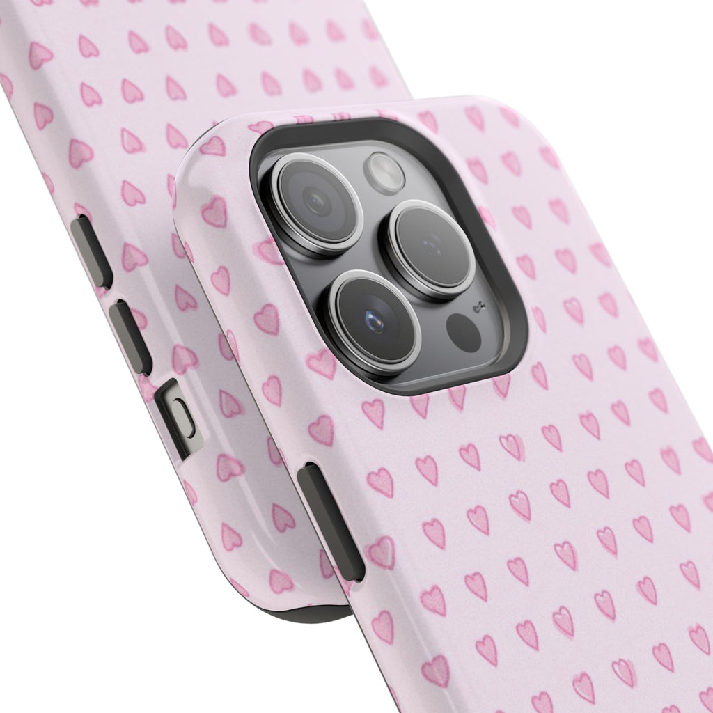 MagSafe pink hearts case