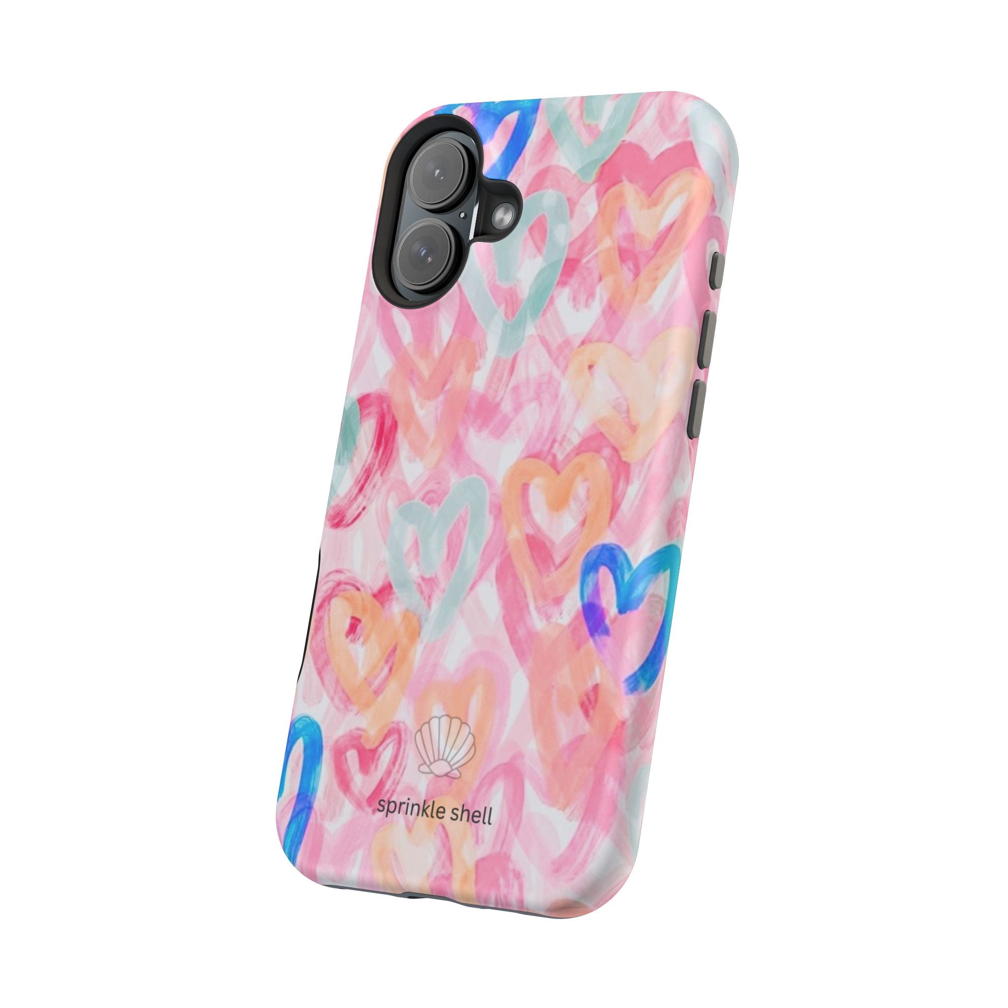 MagSafe rainbow hearts case