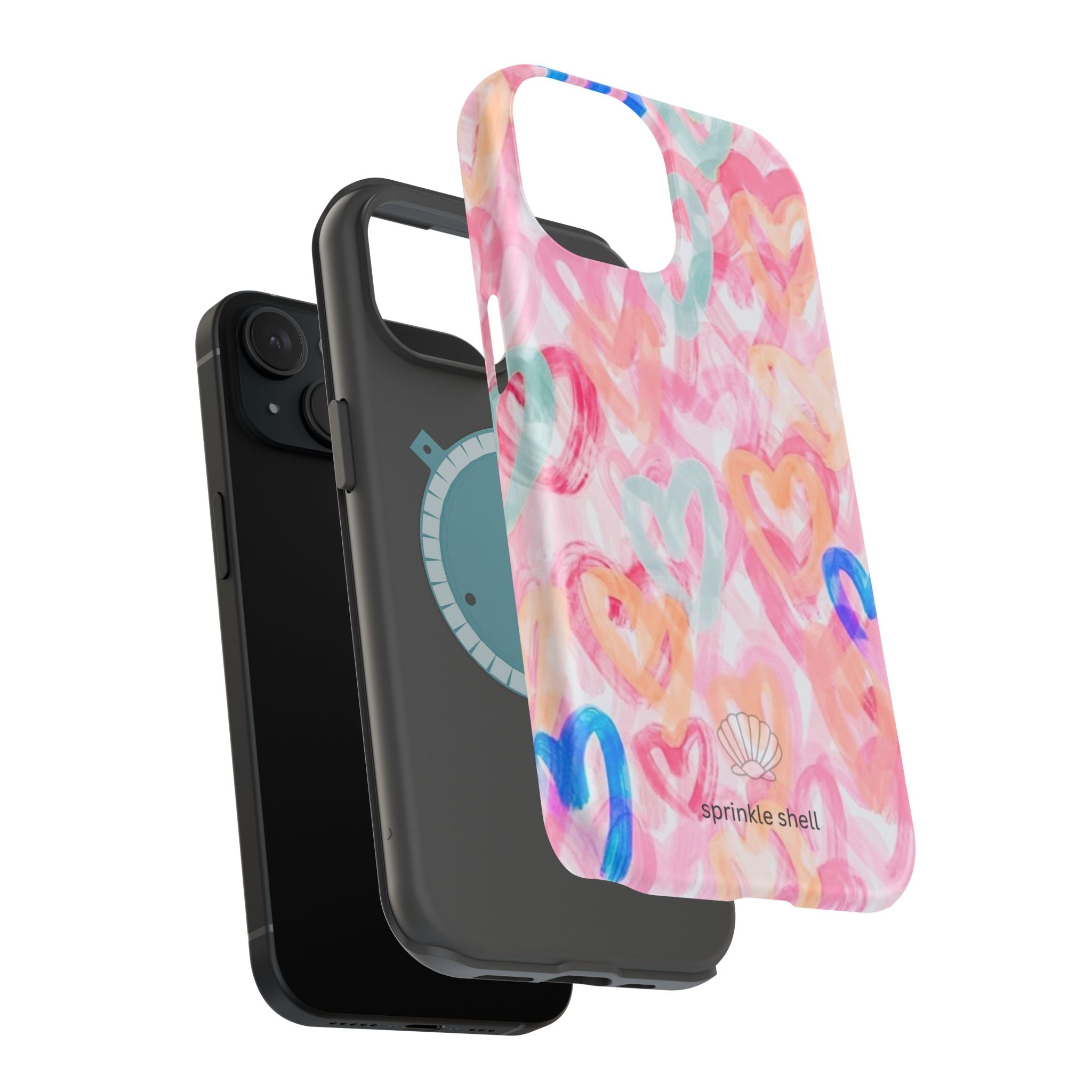 MagSafe rainbow hearts case