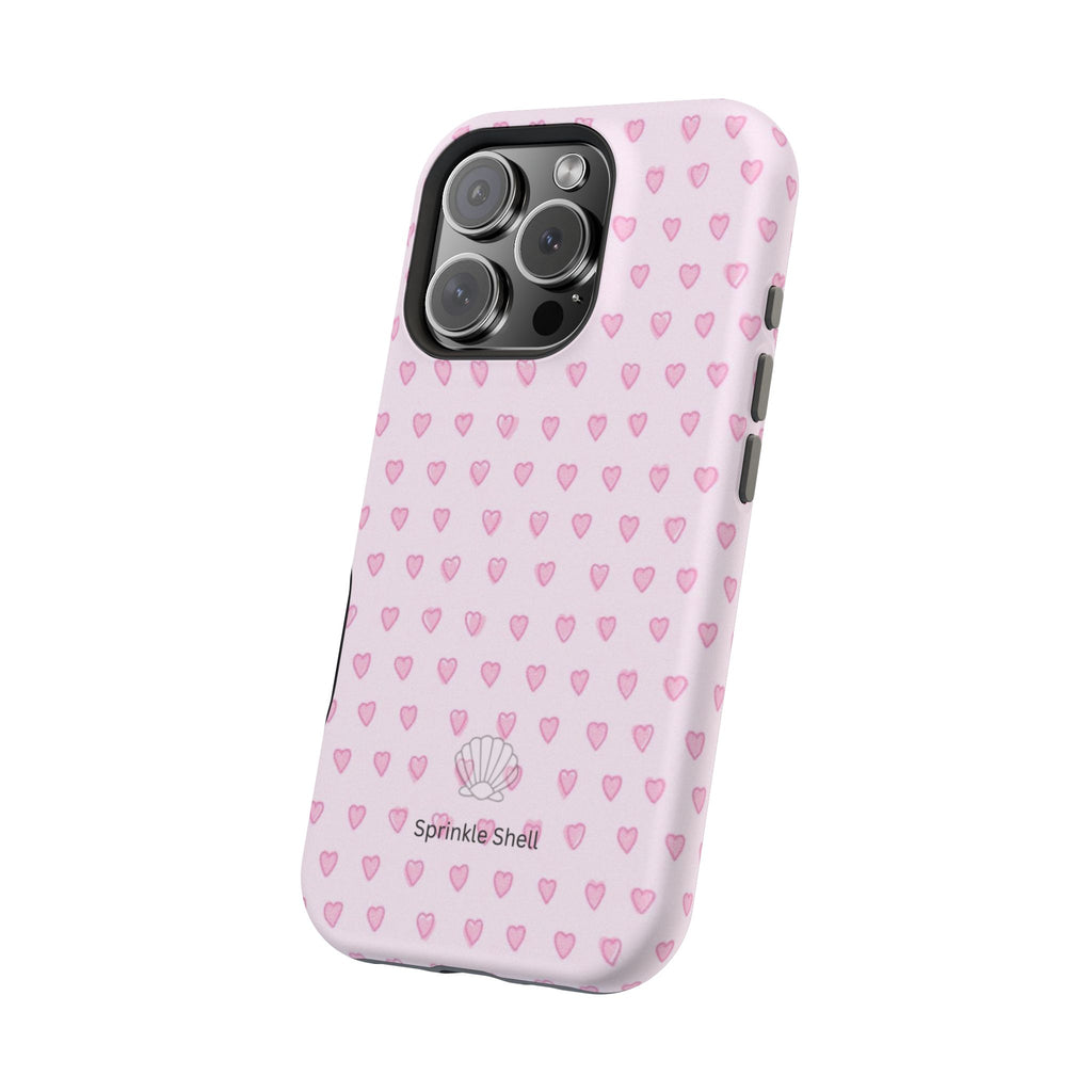 MagSafe pink hearts case