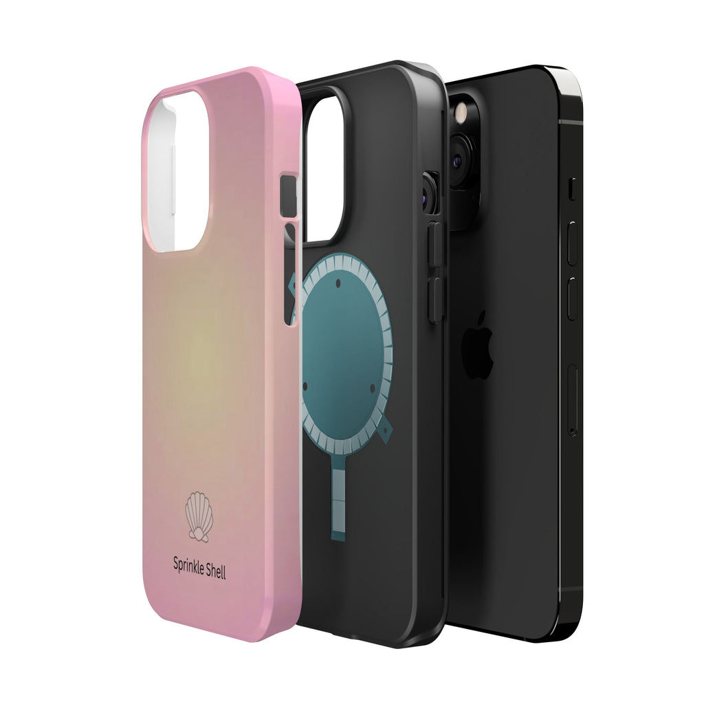 MagSafe light pink and yellow aura case