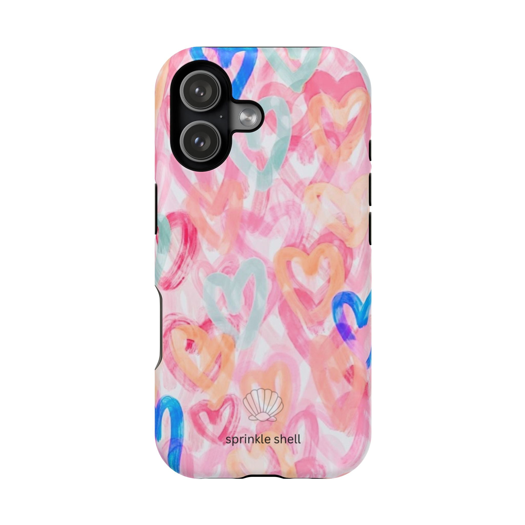 MagSafe rainbow hearts case