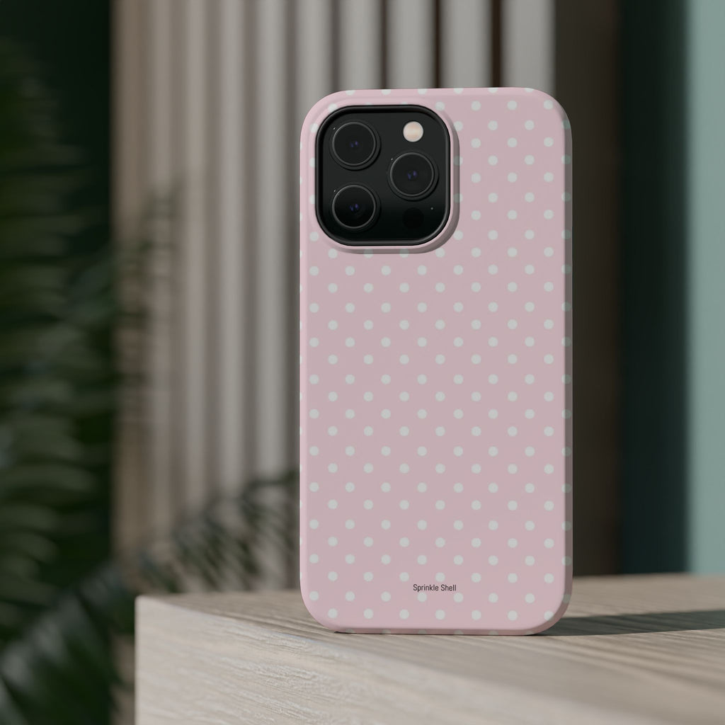 MagSafe light pink polka dots case