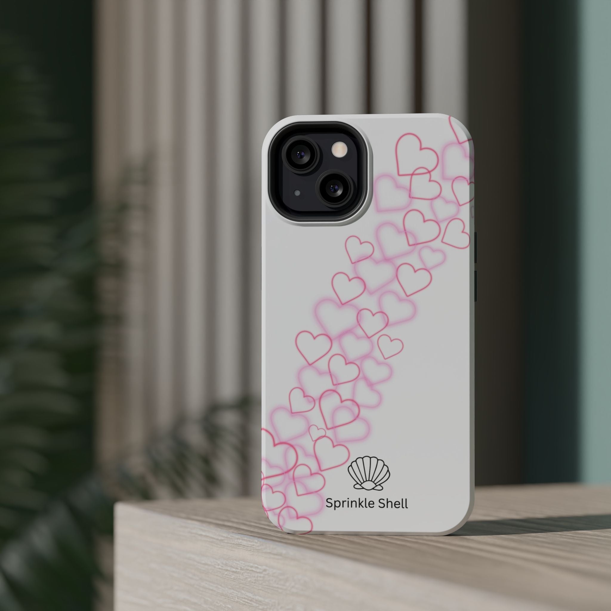 MagSafe pink hearts phone case
