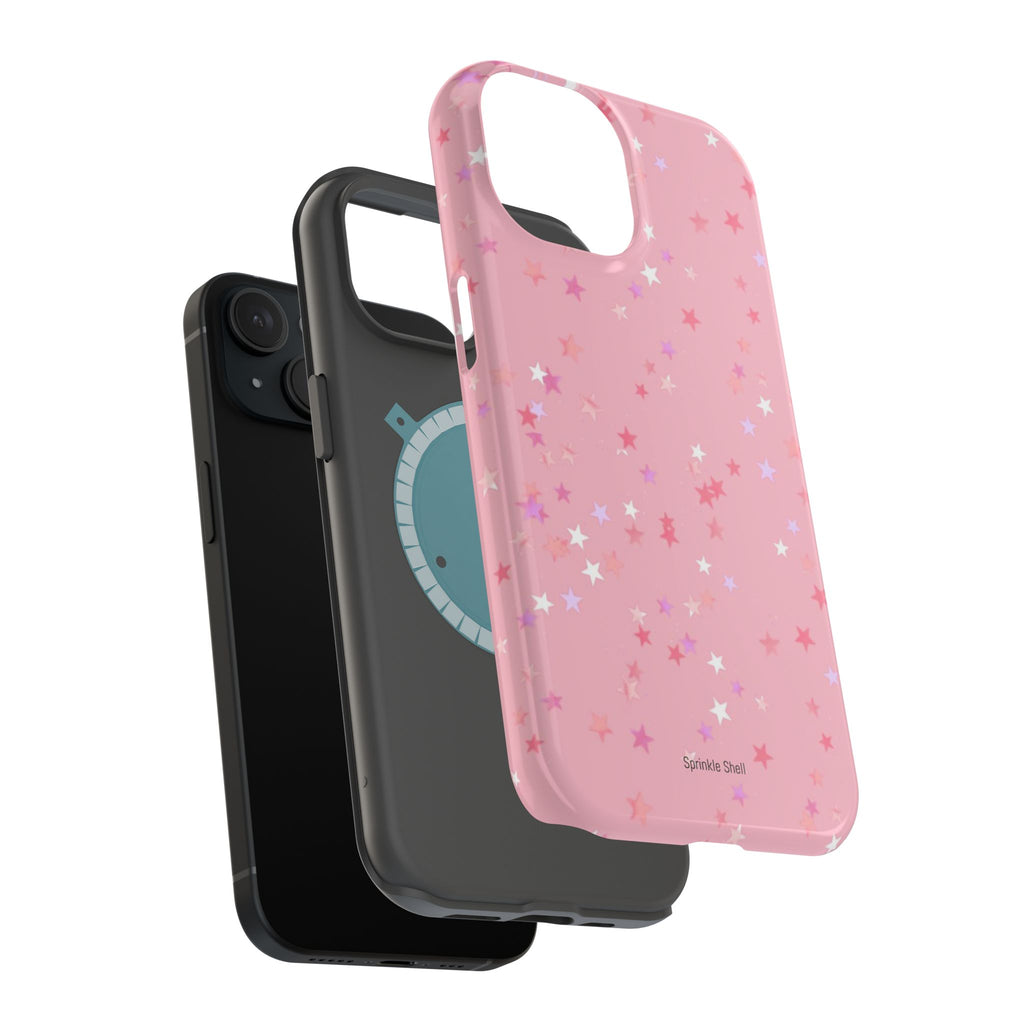 MagSafe pink multicolor stars case