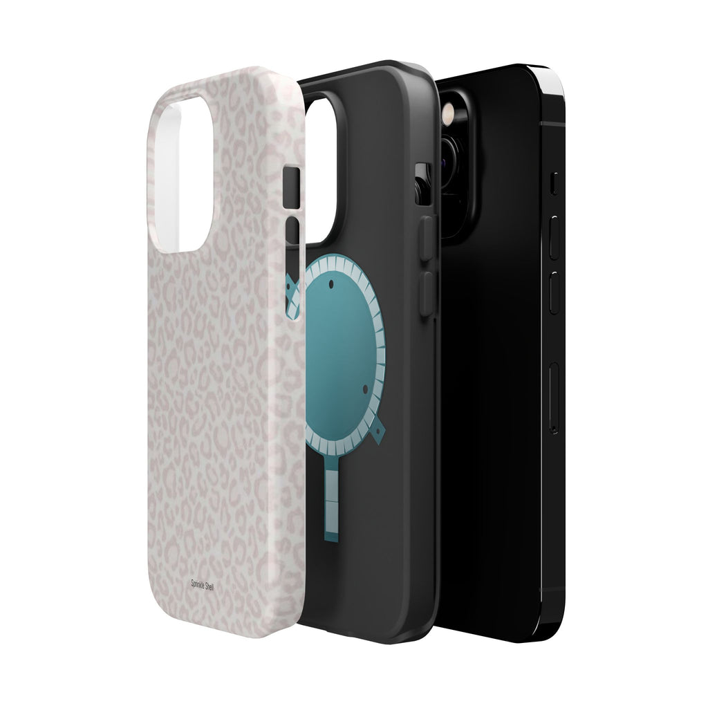 MagSafe white cheetah print case