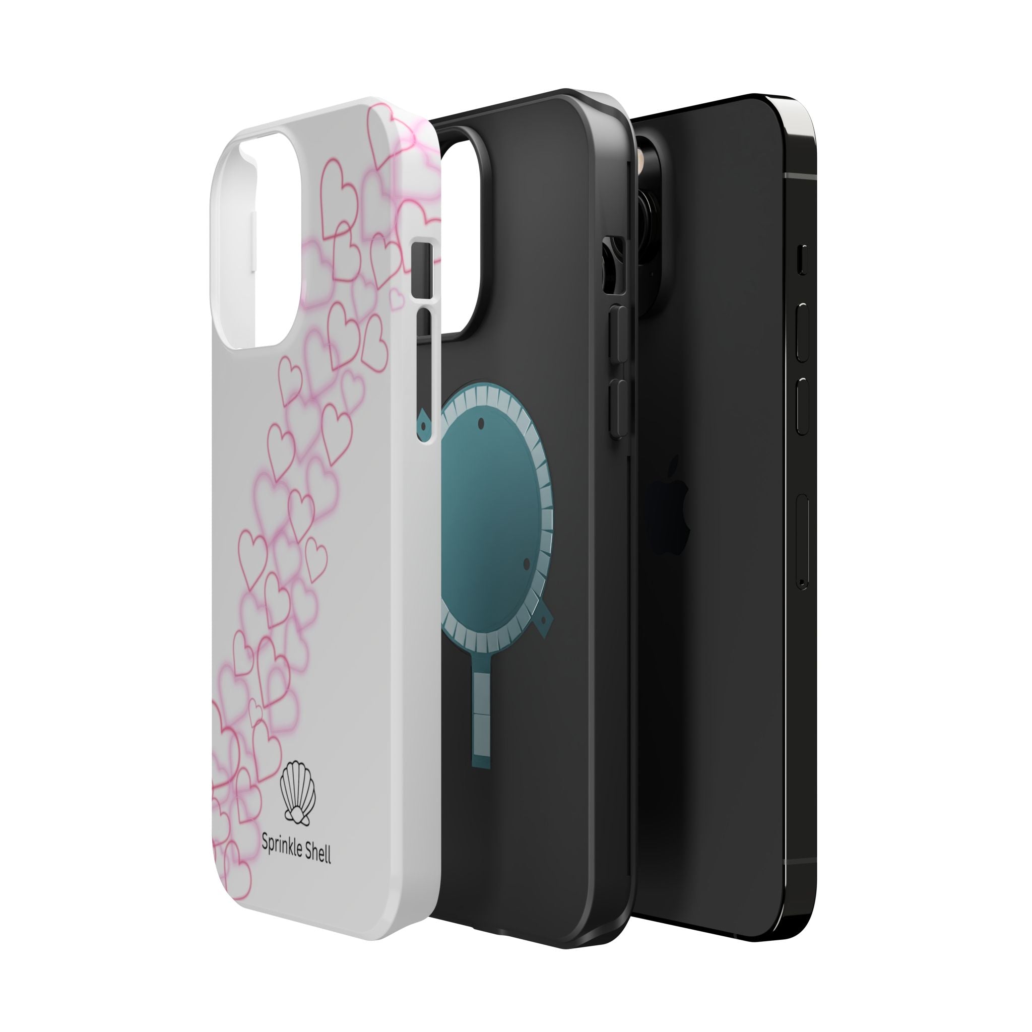 MagSafe pink hearts phone case
