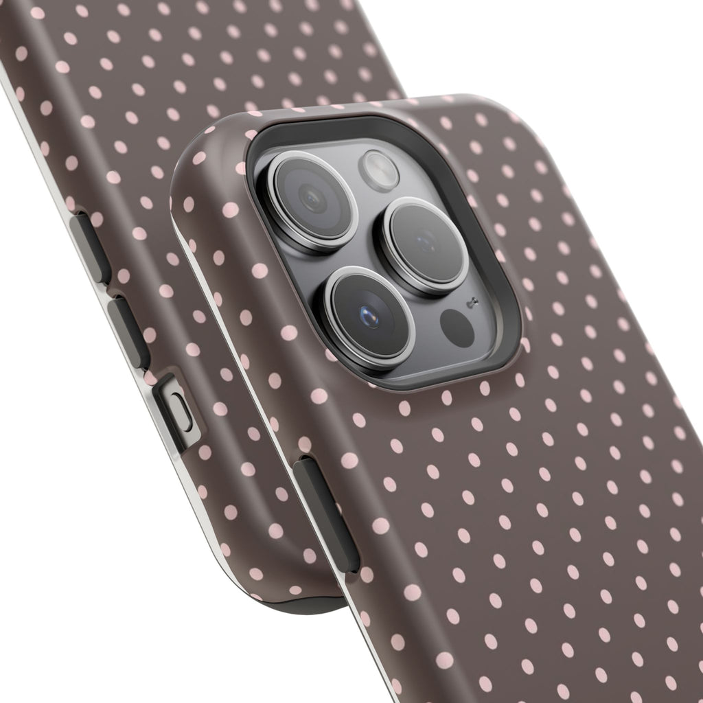 MagSafe Brown And Pink Polkadot Iphone Case