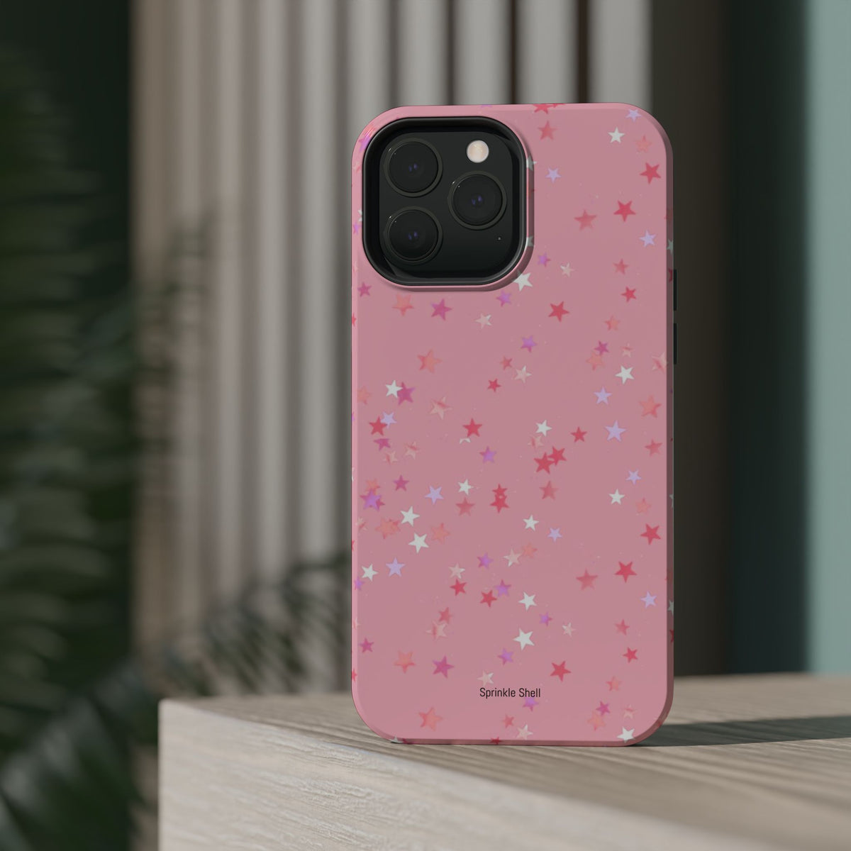 MagSafe pink multicolor stars case